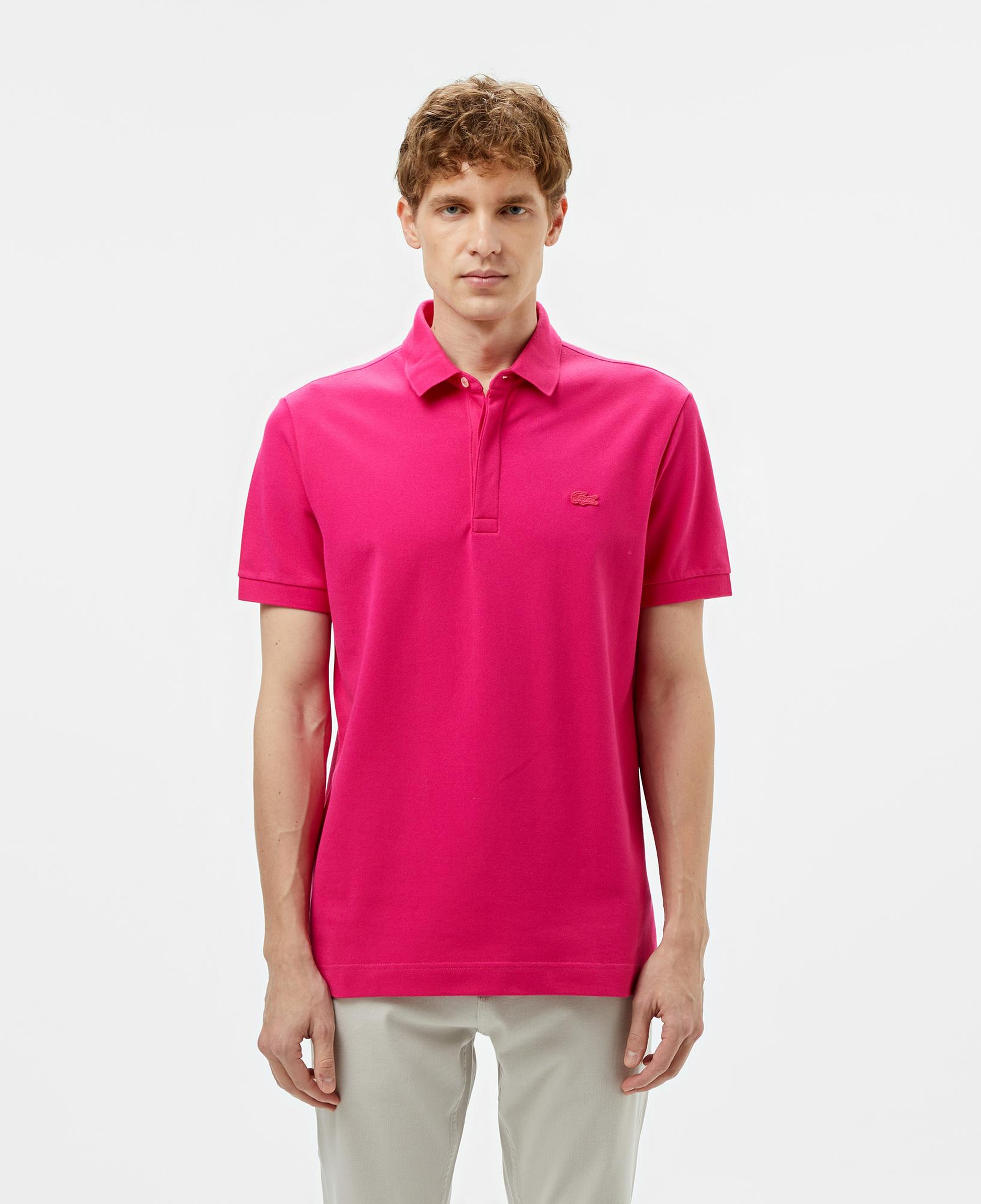 Erkek Regular Fit Pembe Paris Polo