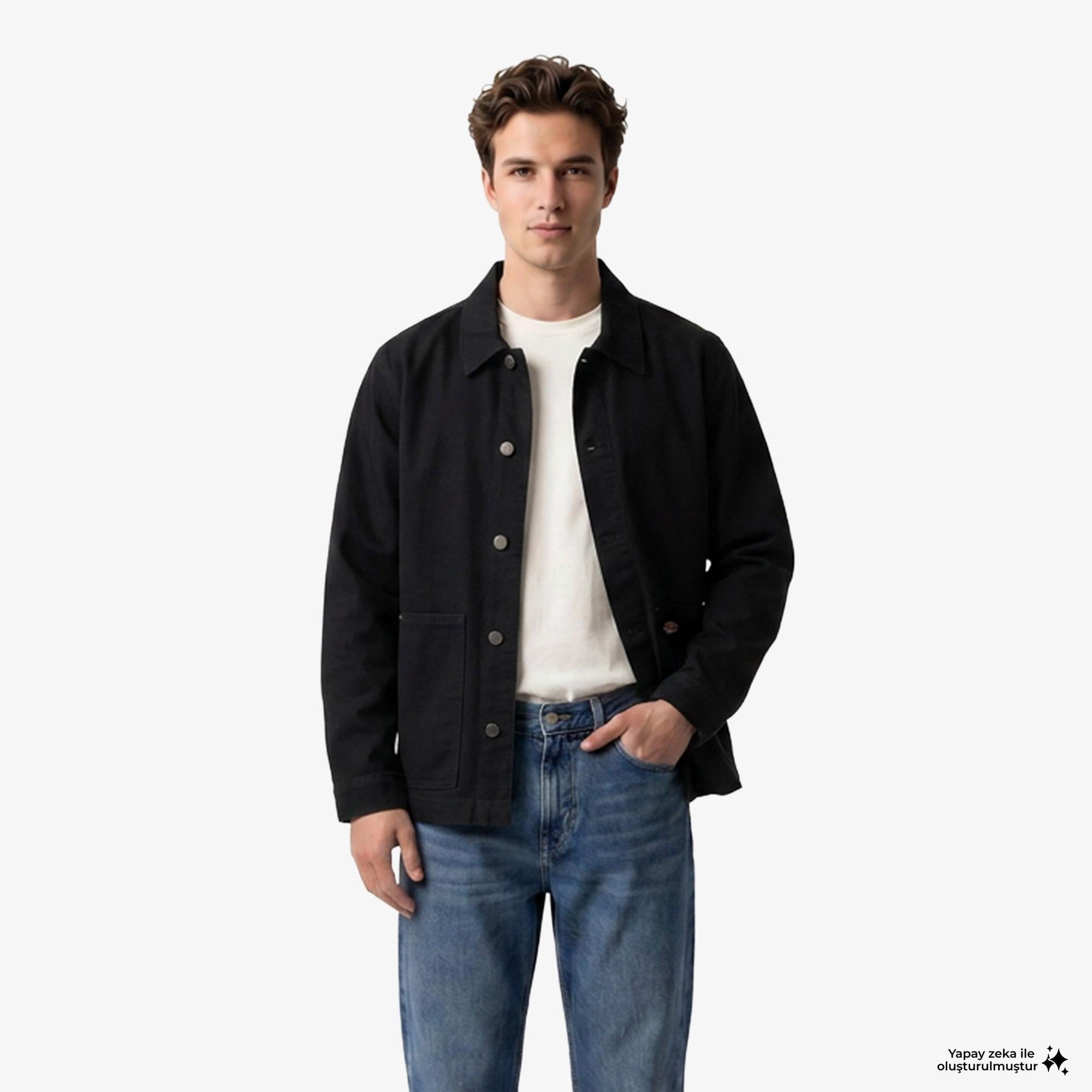 Dickies Unlined Canvas Barn Erkek Siyah Ceket
