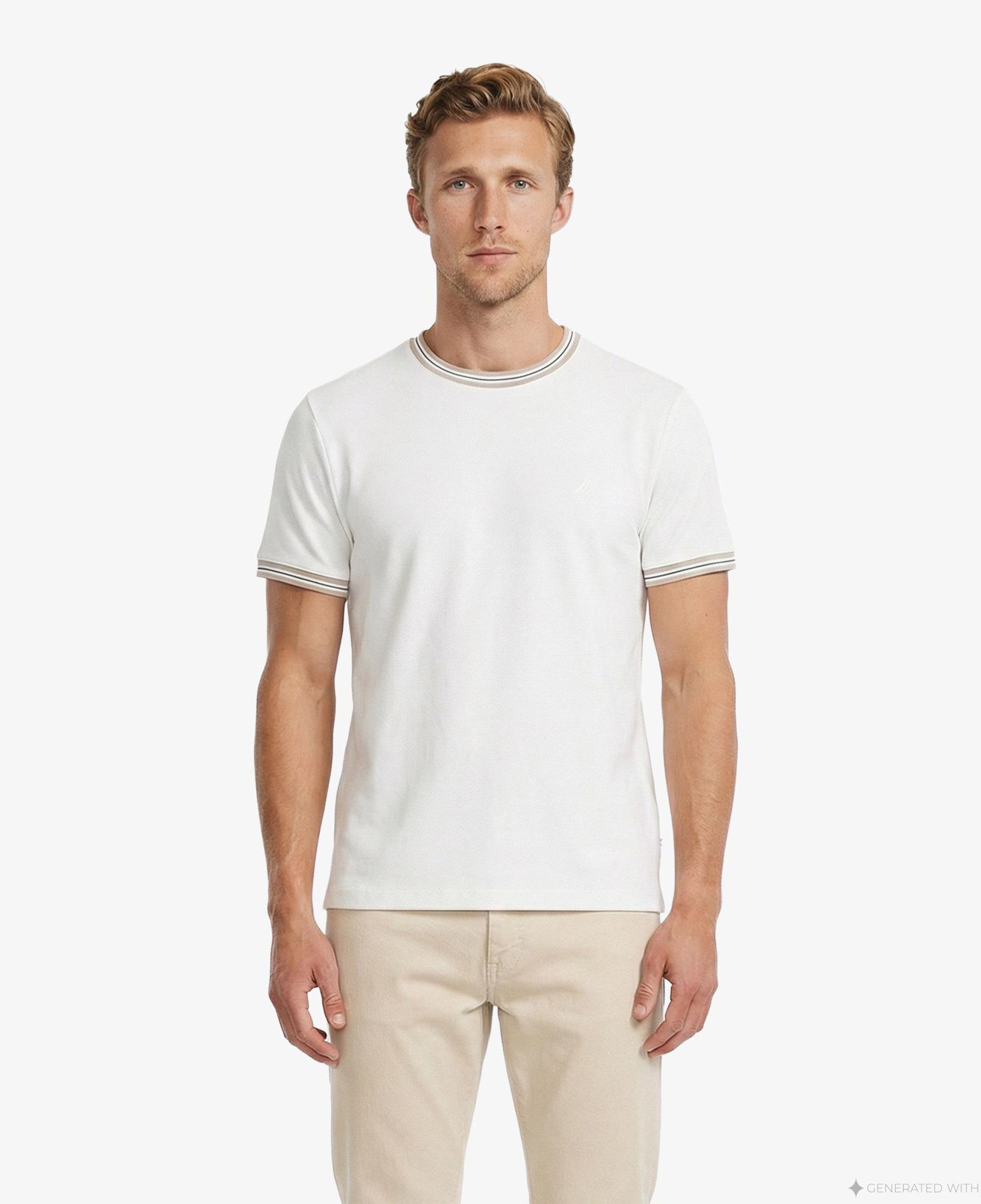 Nautica Erkek Beyaz Regular Fit T-Shirt