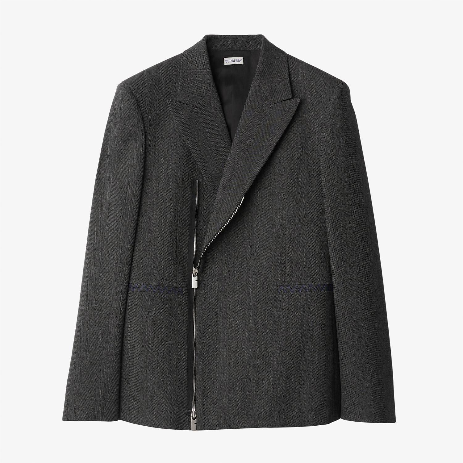 Burberry Erkek Siyah Yün Ceket