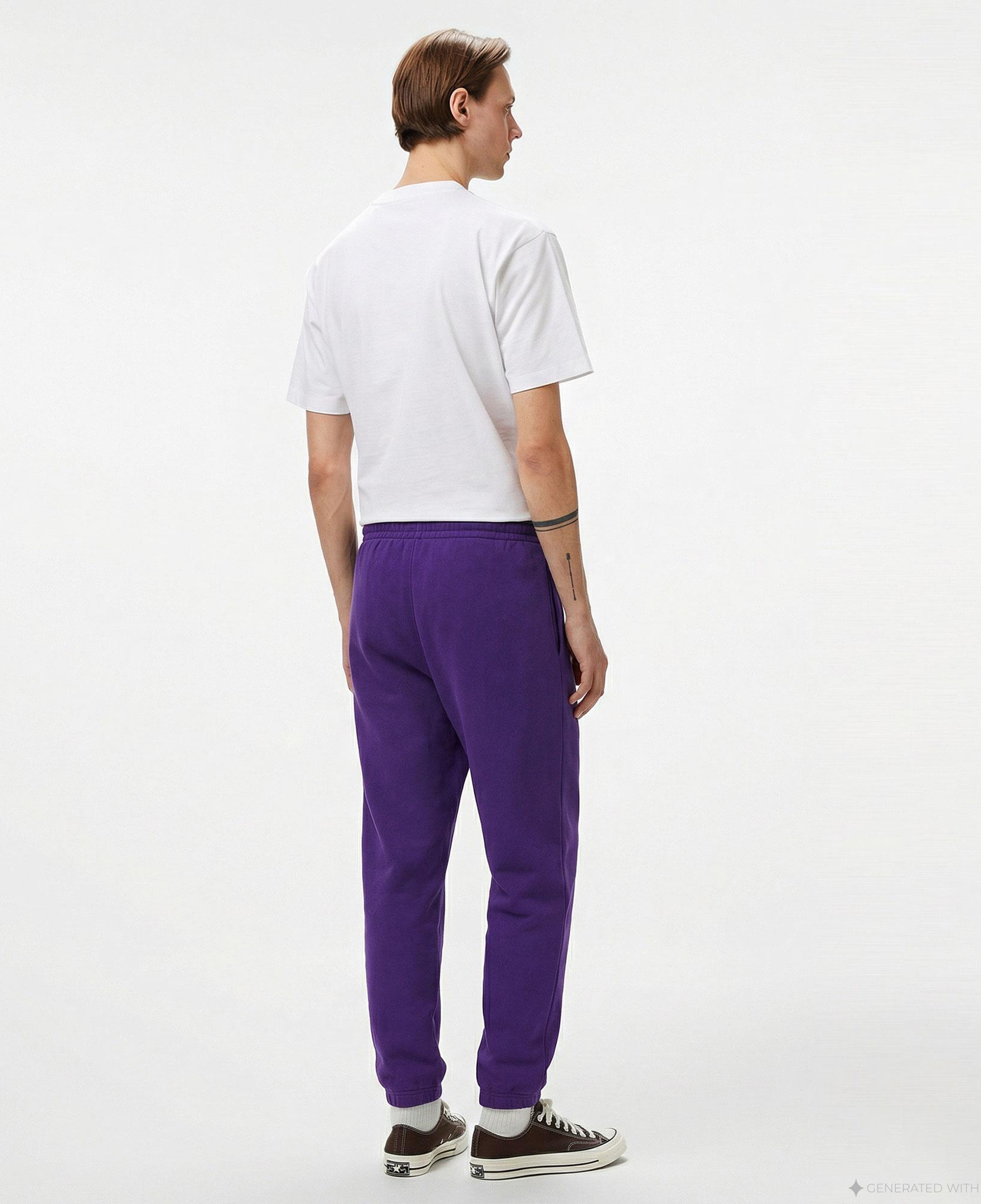 Unisex Baskılı Mor Eşofman Altı
