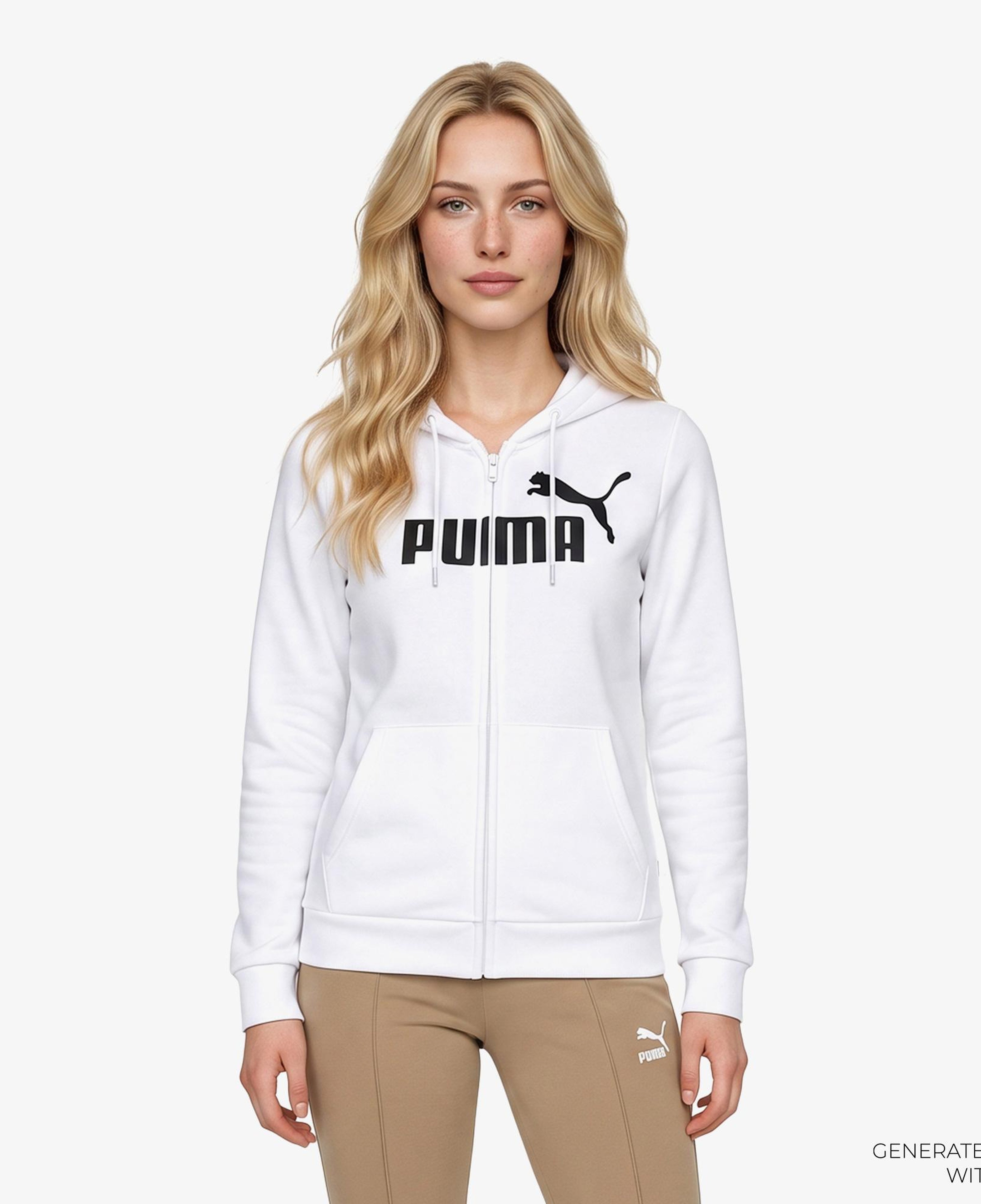 Puma Essentials Logo Full Zip Kadın Siyah Sweatshirt