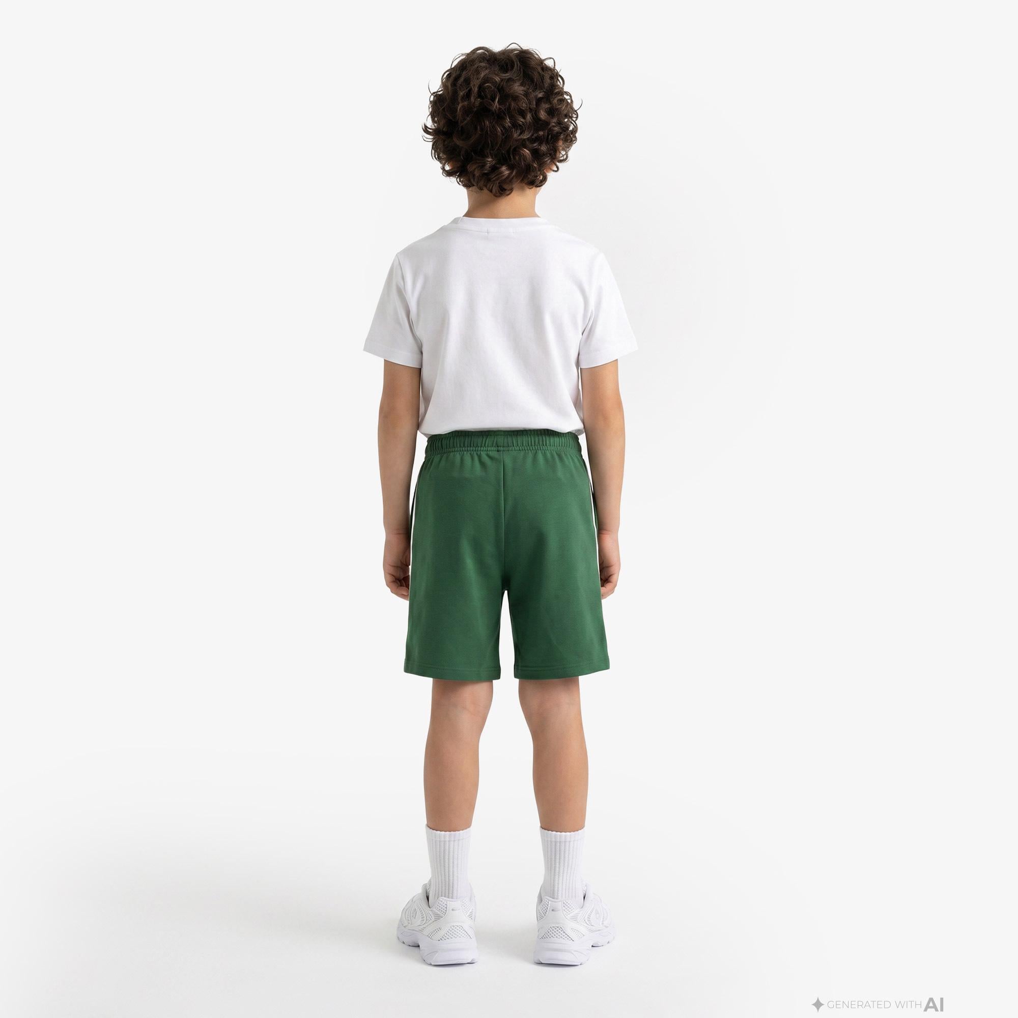 Lacoste Contrast Stripe Interlock Çocuk Yeşil Şort