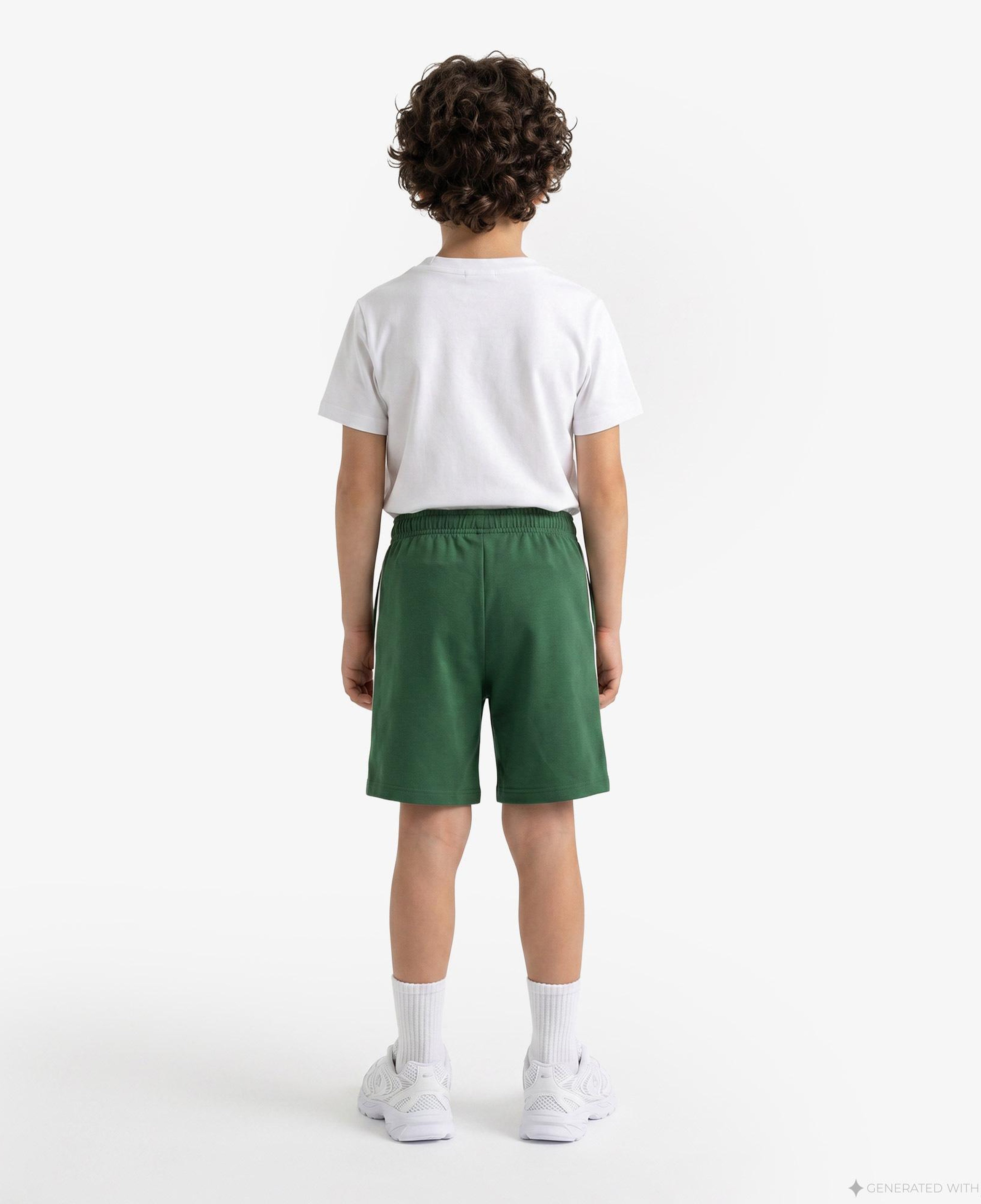 Lacoste Contrast Stripe Interlock Çocuk Yeşil Şort