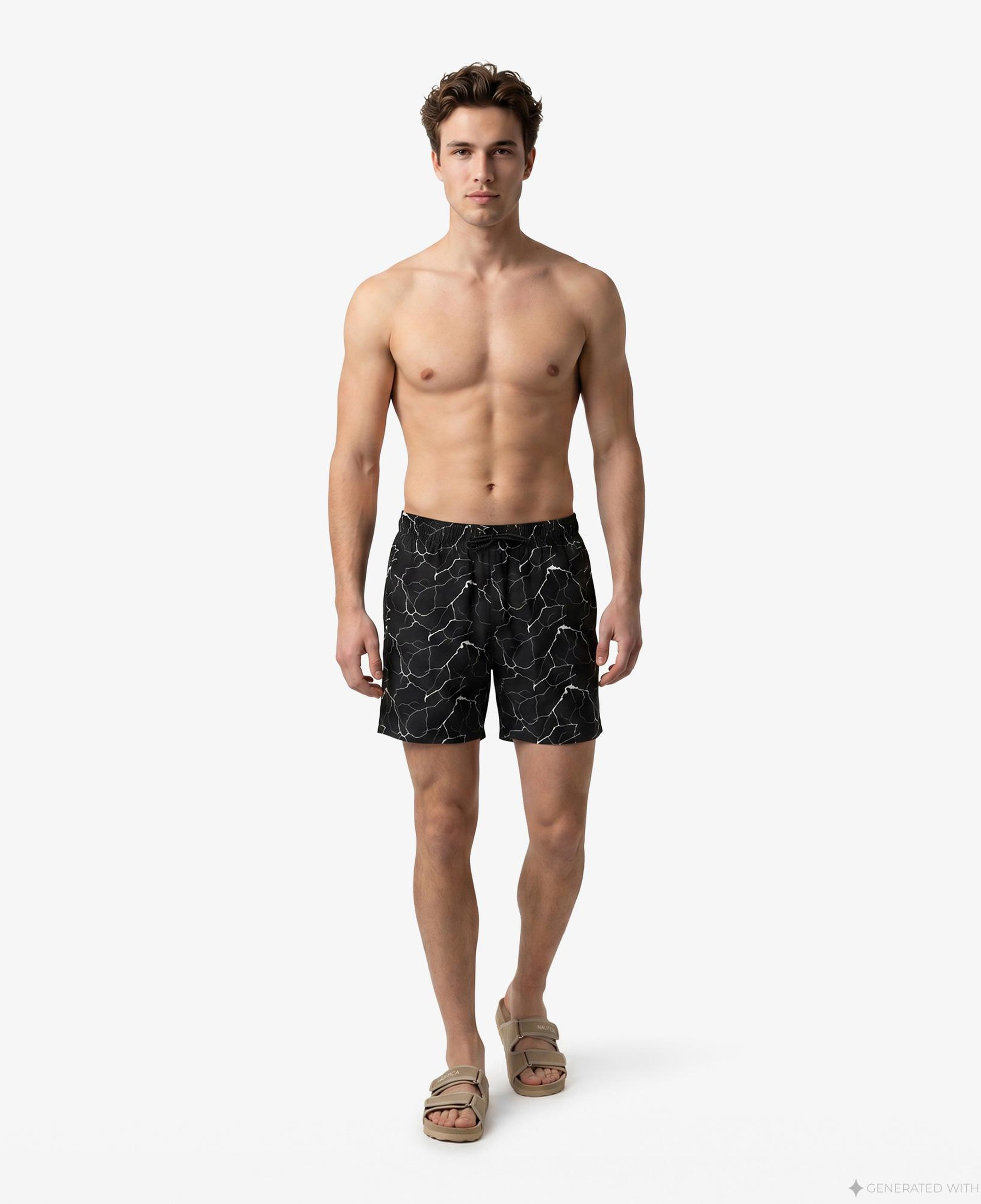 Nautica Erkek Siyah Regular Fit Deniz Şortu