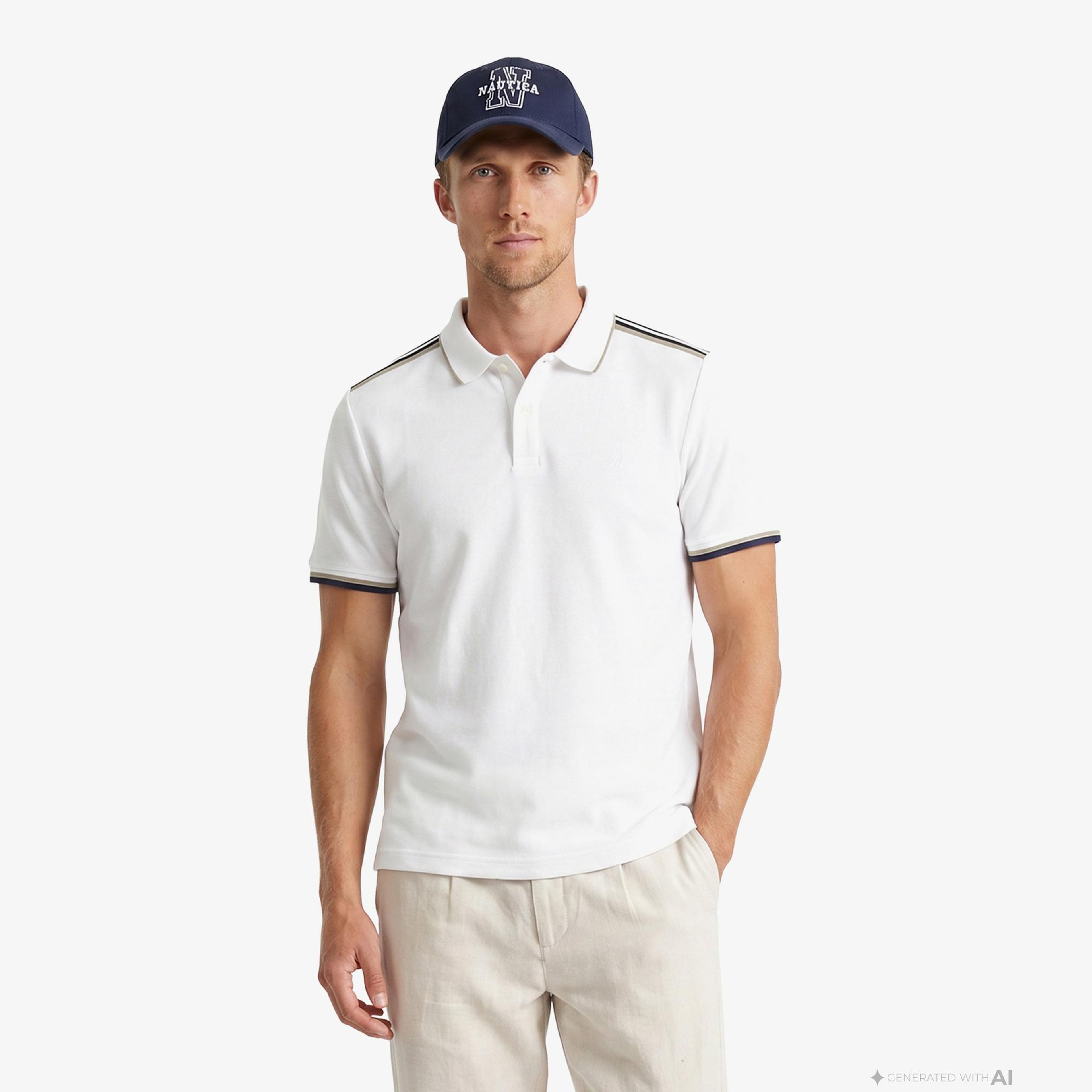 Nautica Erkek Beyaz Regular Fit Polo Yaka T-Shirt