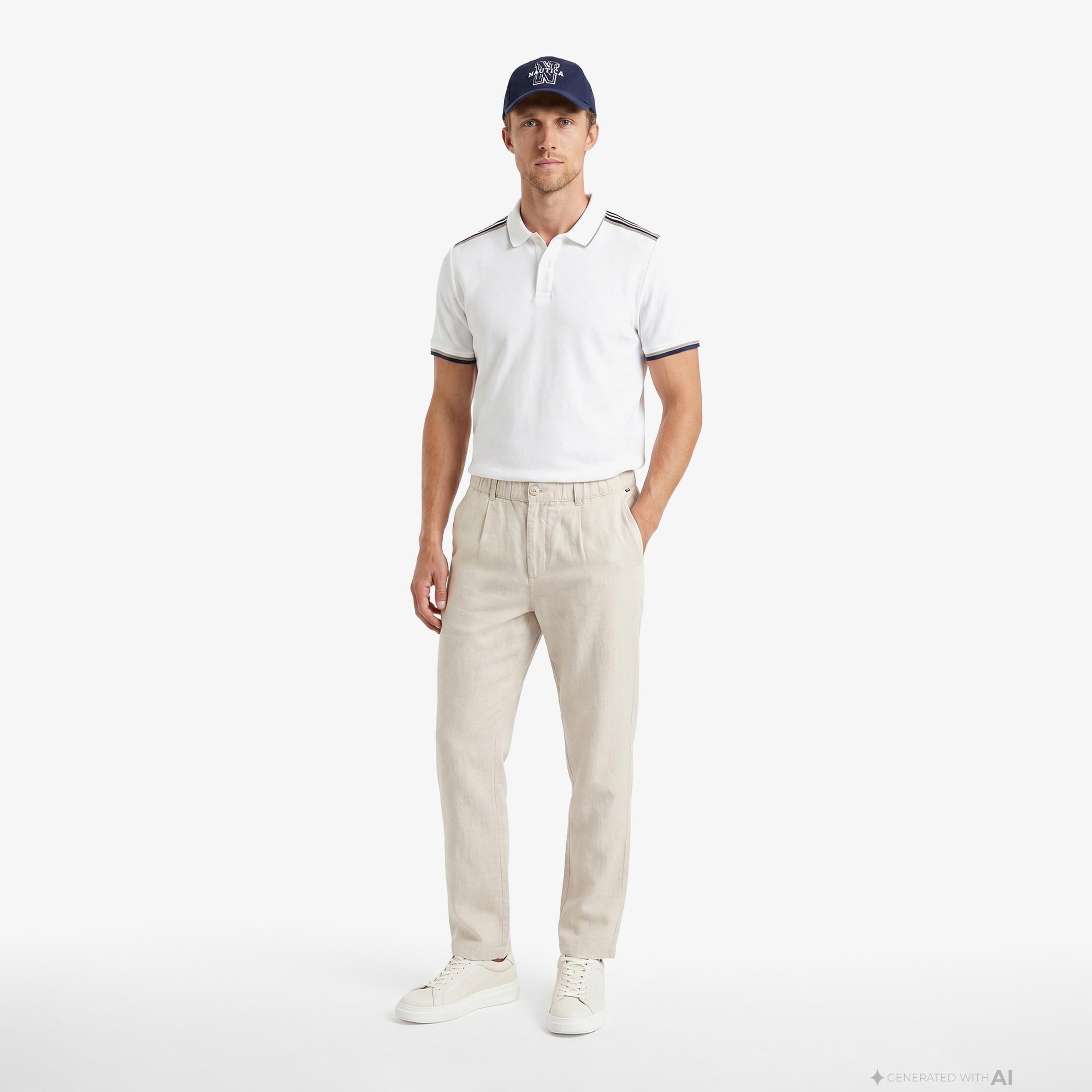 Nautica Erkek Beyaz Regular Fit Polo Yaka T-Shirt