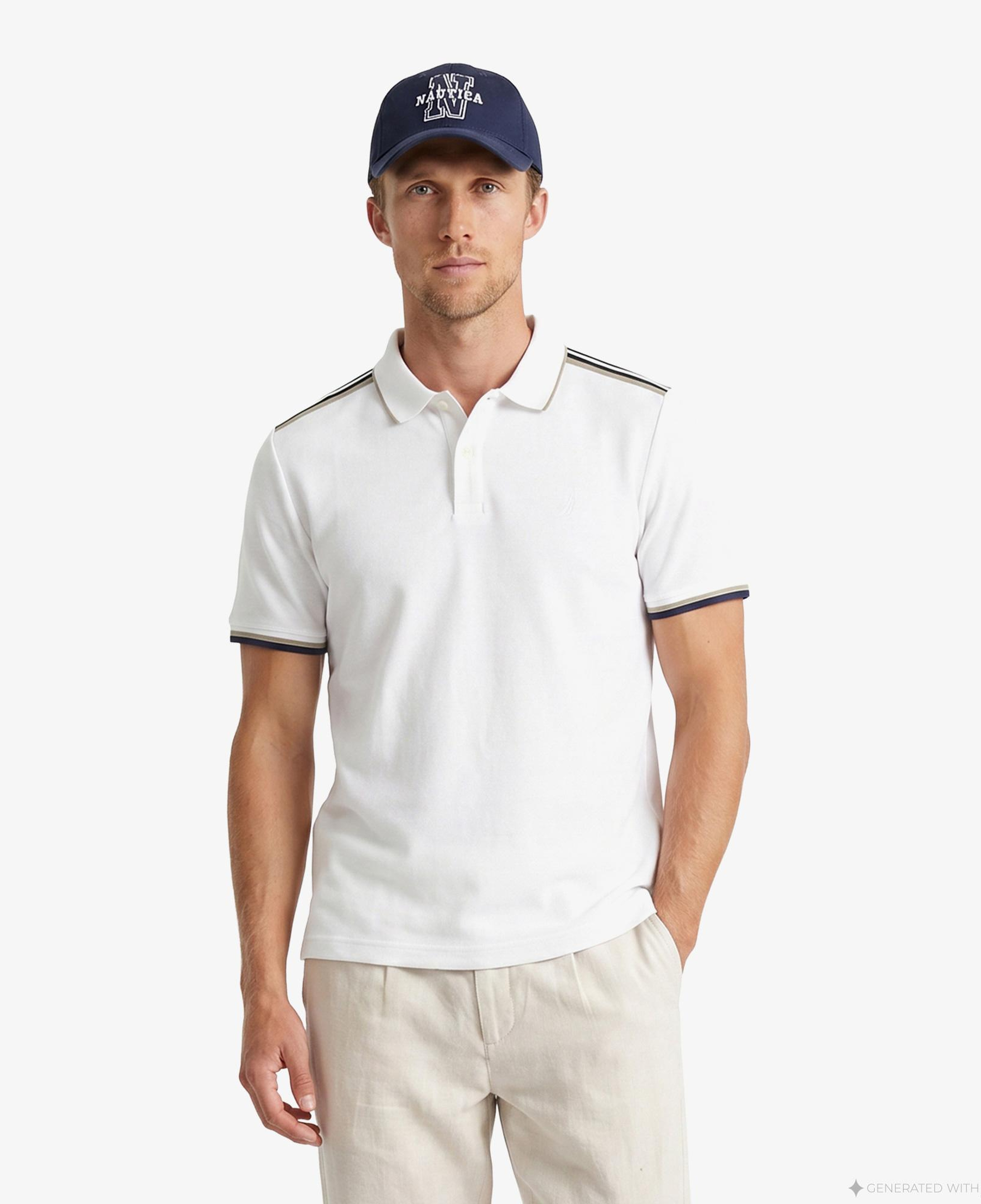 Nautica Erkek Beyaz Regular Fit Polo Yaka T-Shirt