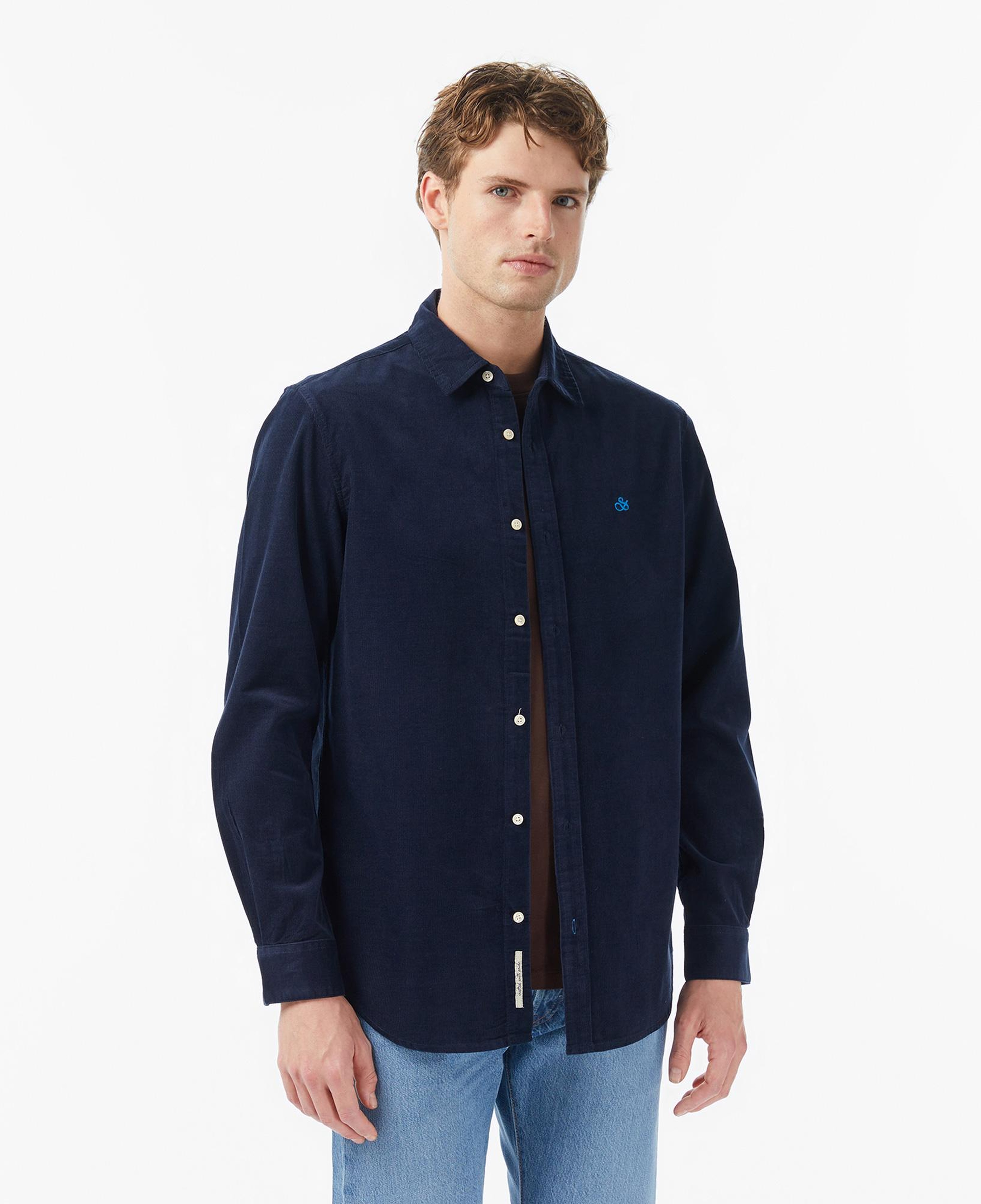 Scotch&Soda Regular-Fit Corduroy Erkek Lacivert Gömlek