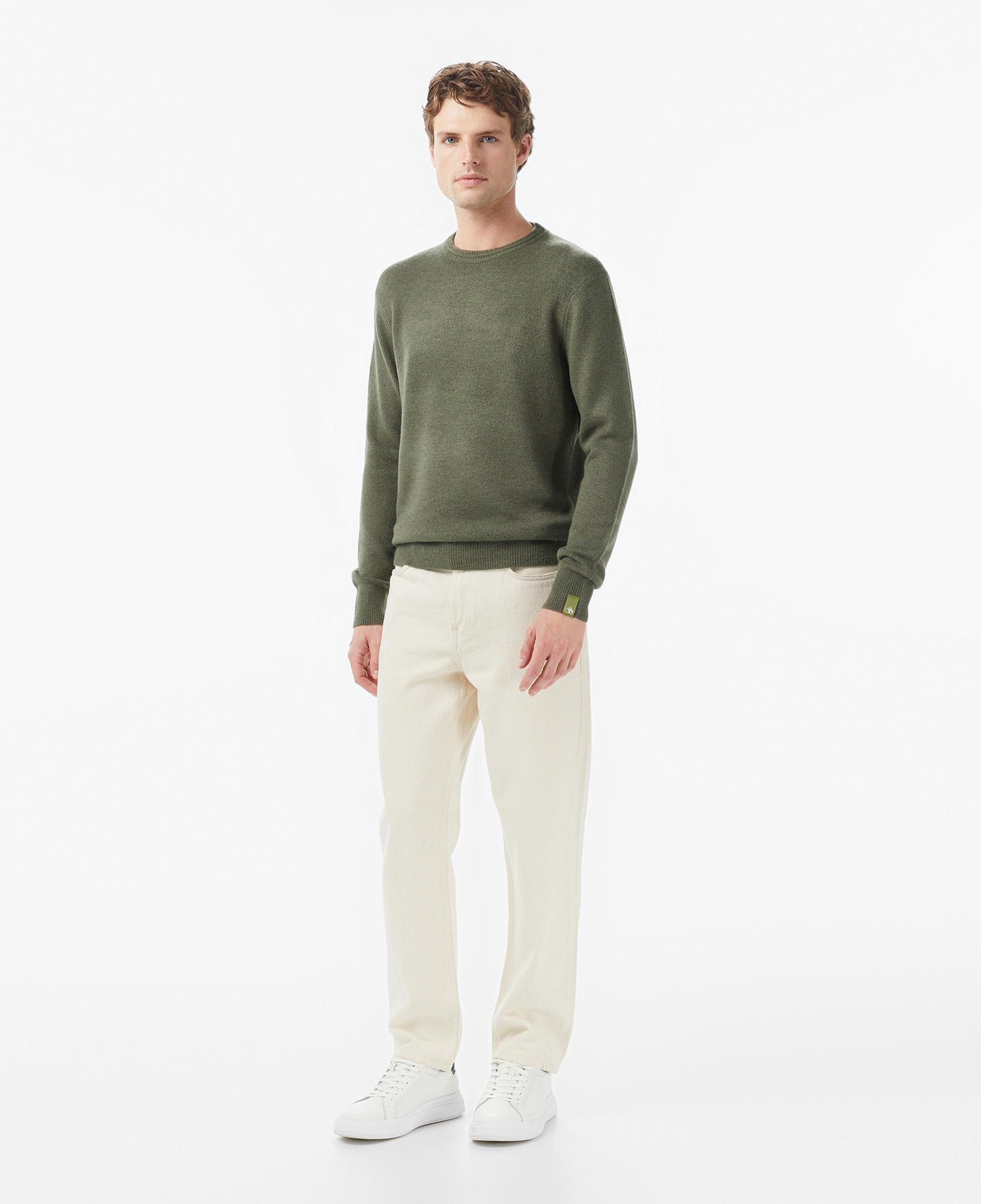 Scotch&Soda Soft Knit Regular Fit Crew Neck Erkek Yeşil Yün Karışımlı Triko