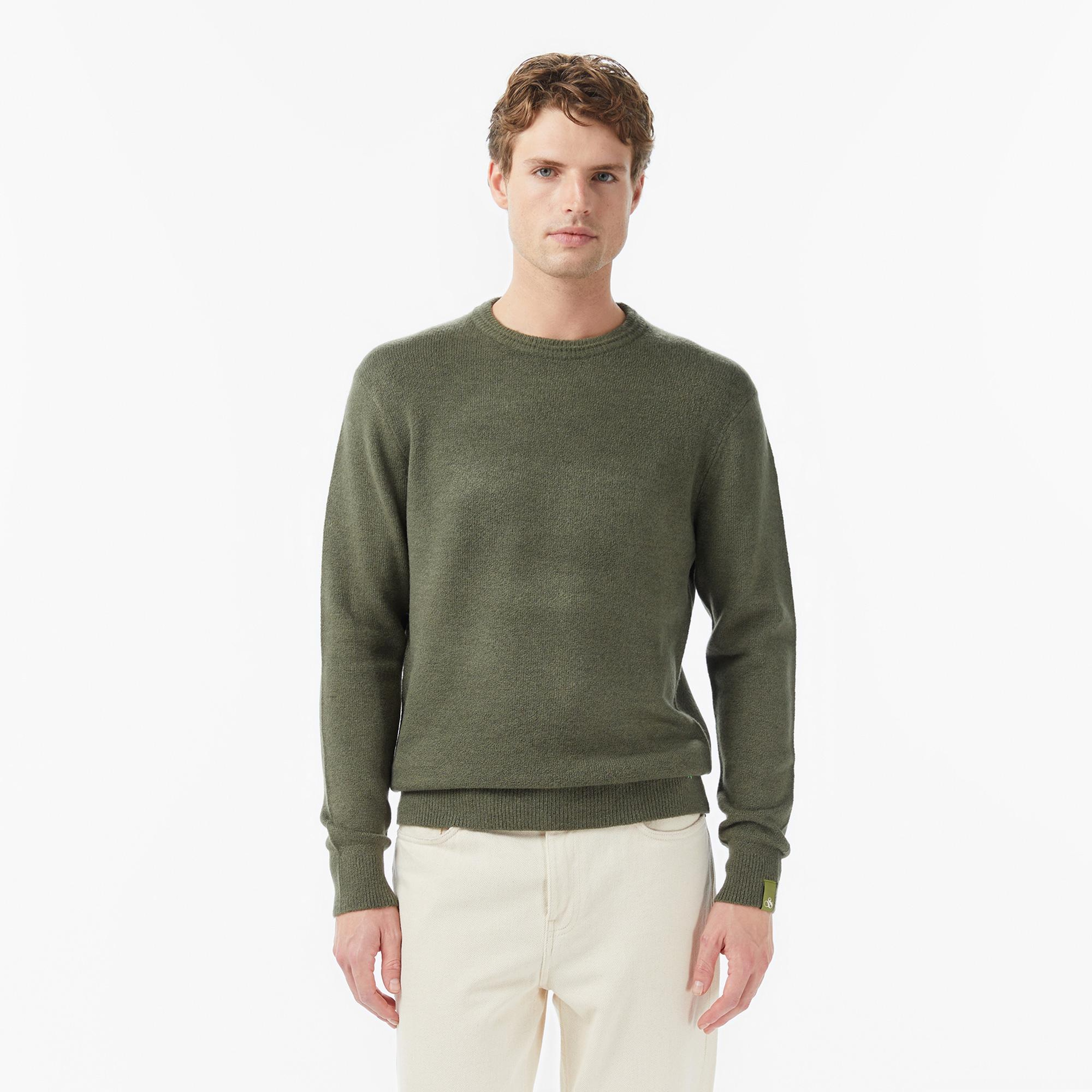 Scotch&Soda Soft Knit Regular Fit Crew Neck Erkek Yeşil Yün Karışımlı Triko