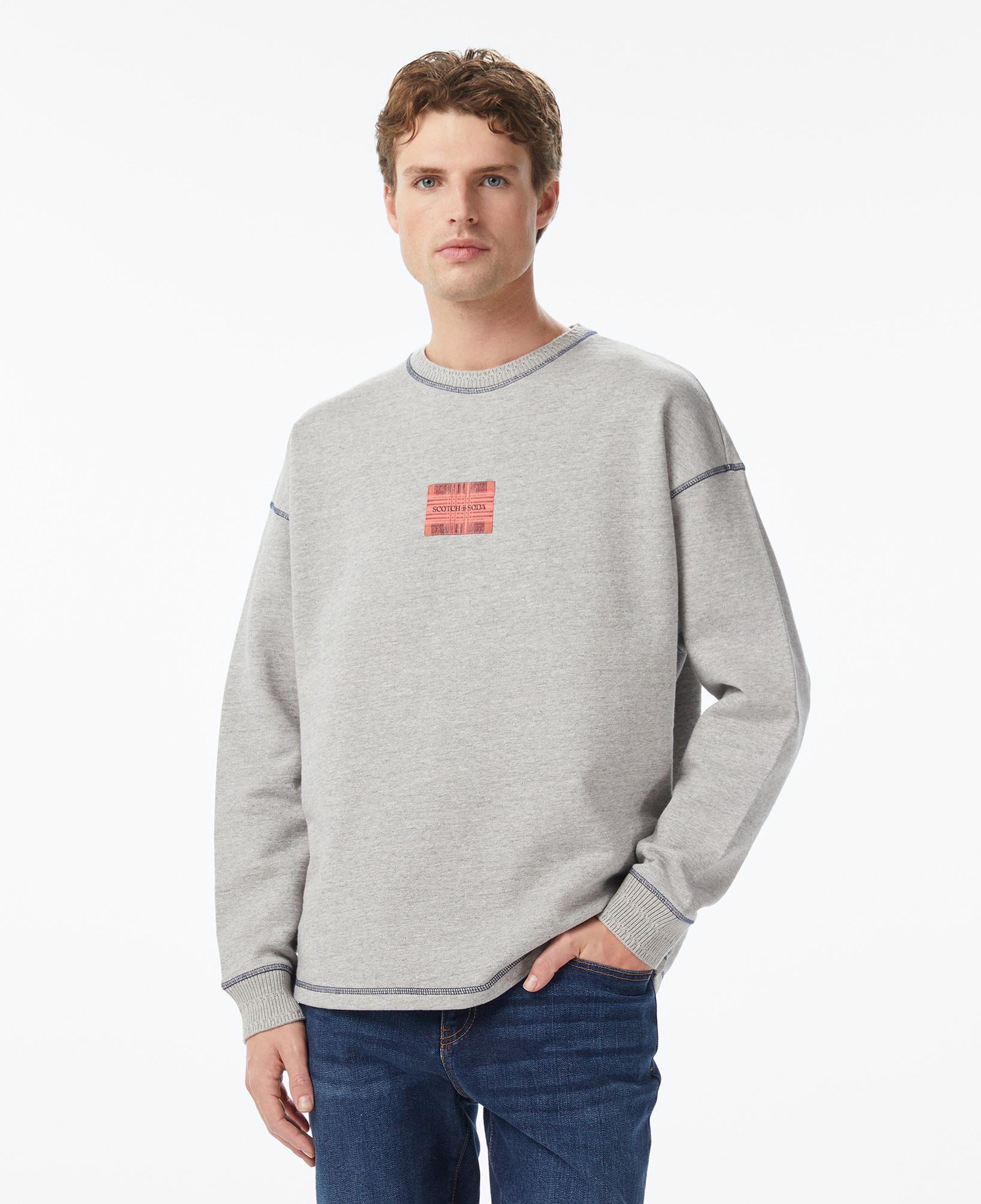Scotch&Soda Loose Fit Label Erkek Gri Sweatshirt