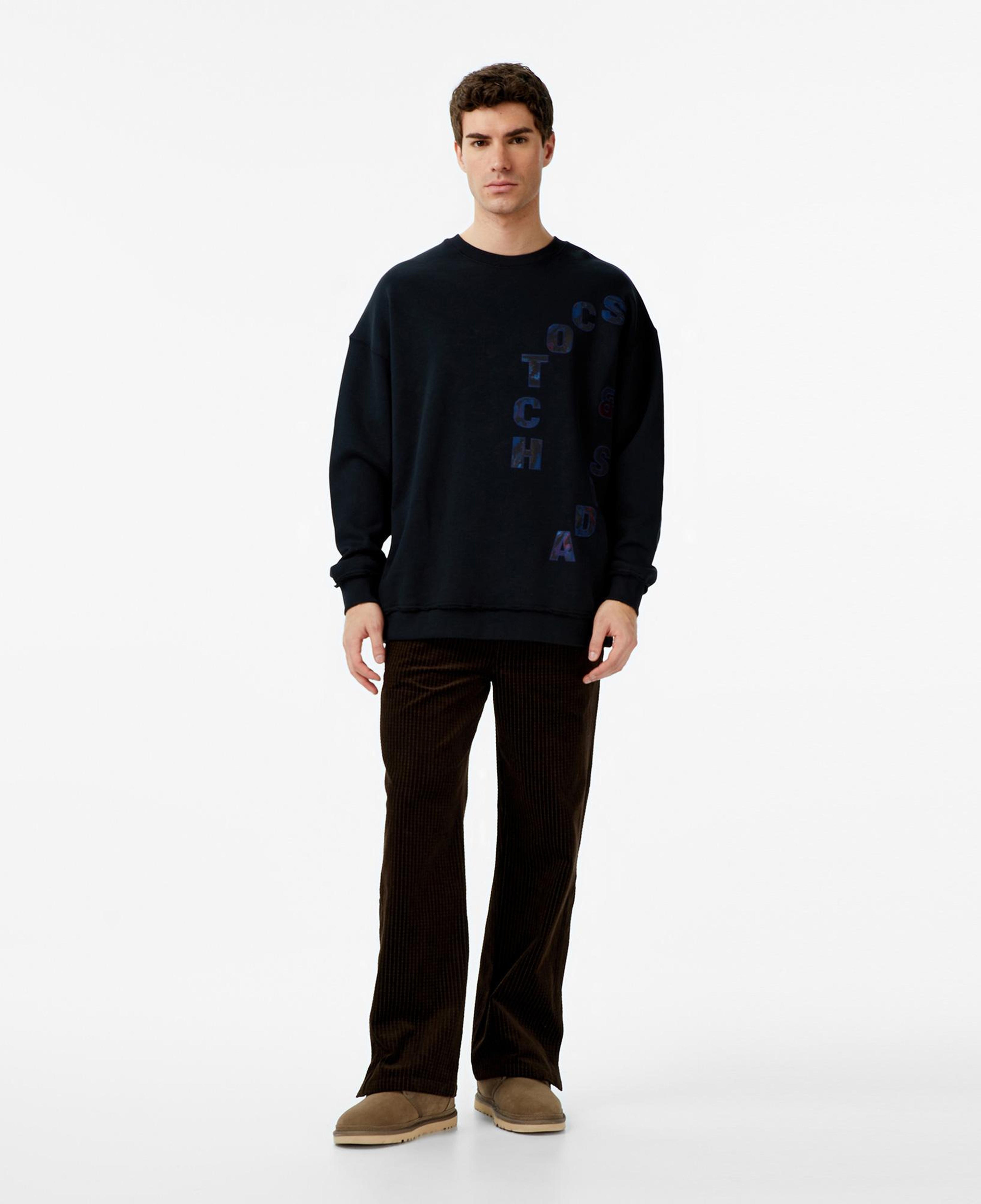 Scotch&Soda Loose Fıt Applique Erkek Siyah Sweatshirt