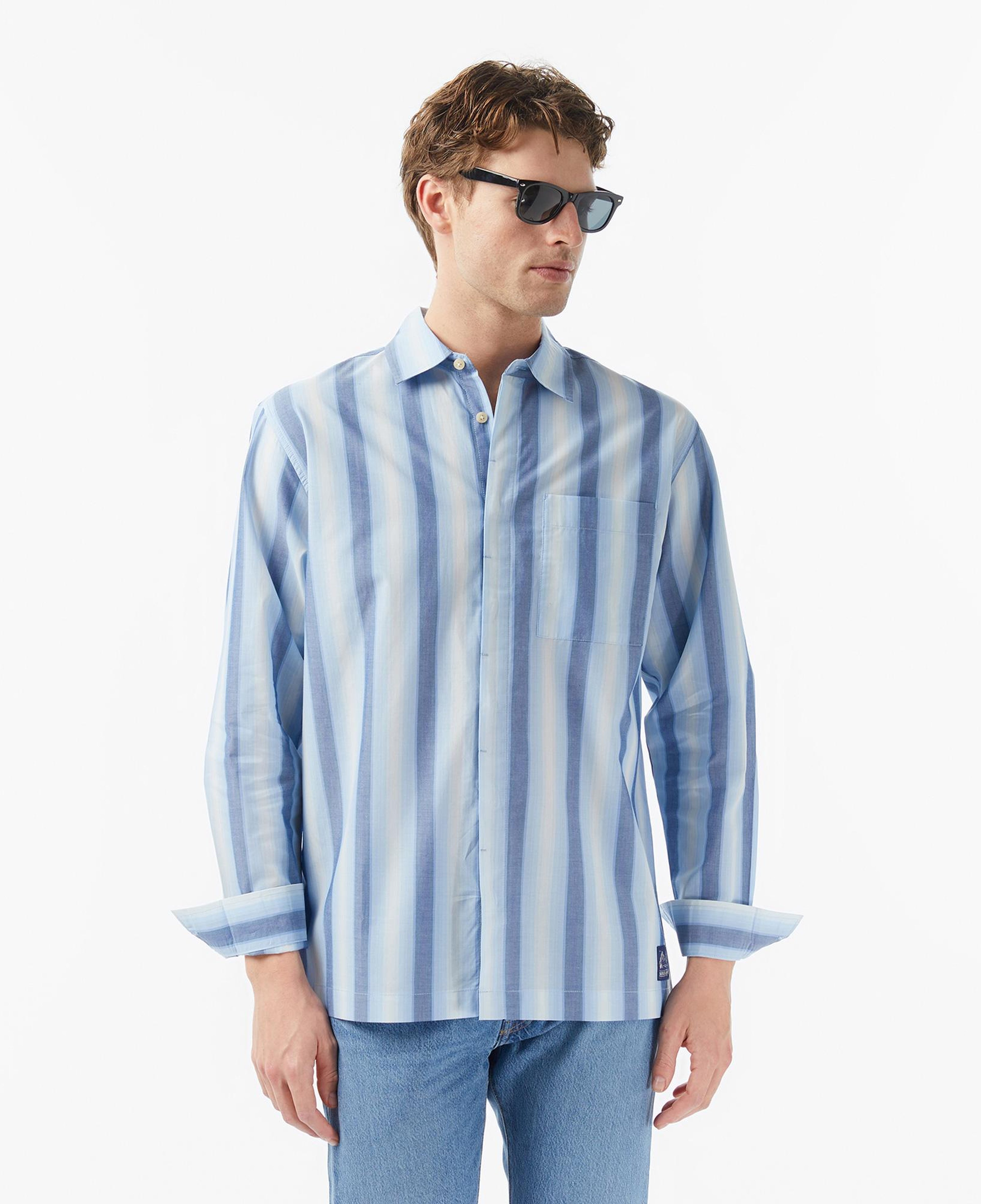 Scotch&Soda Shadow-Stripe Relaxed-Fit Erkek Lacivert Gömlek
