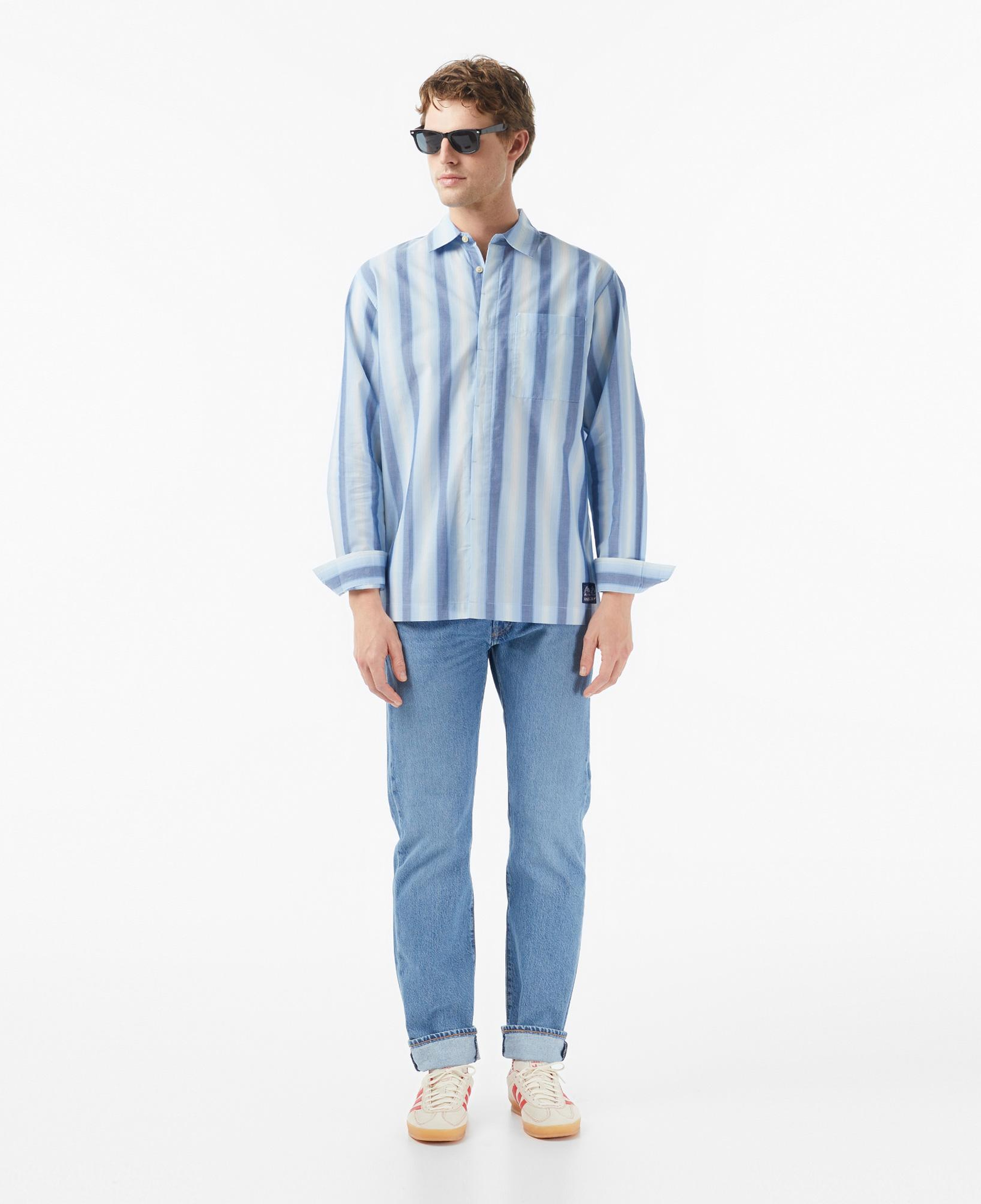 Scotch&Soda Shadow-Stripe Relaxed-Fit Erkek Lacivert Gömlek