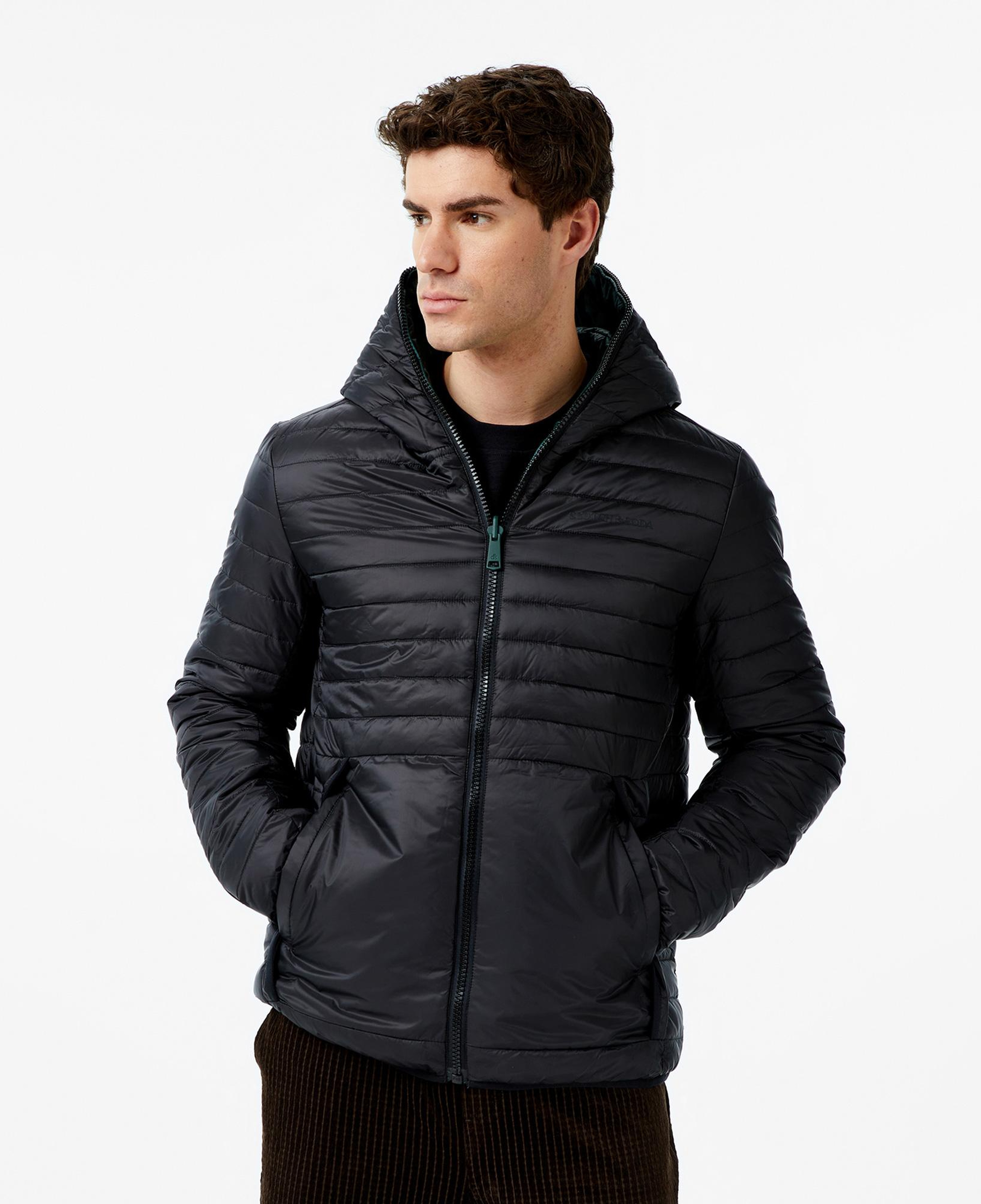 Scotch&Soda Reversible Insulated Lightweight Puffer Erkek Siyah Mont