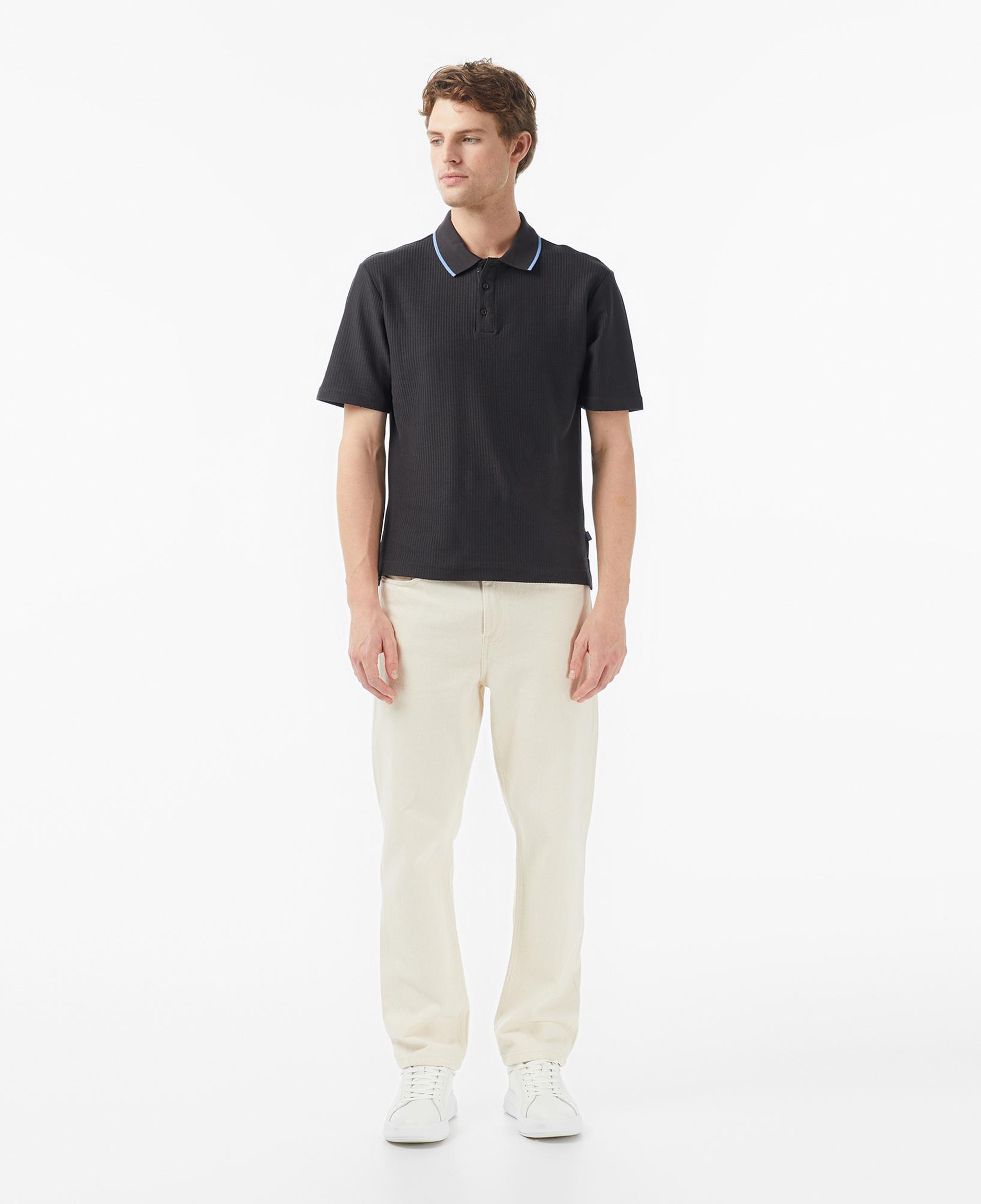 Scotch&Soda Structured Relaxed Fit Erkek Gri Polo