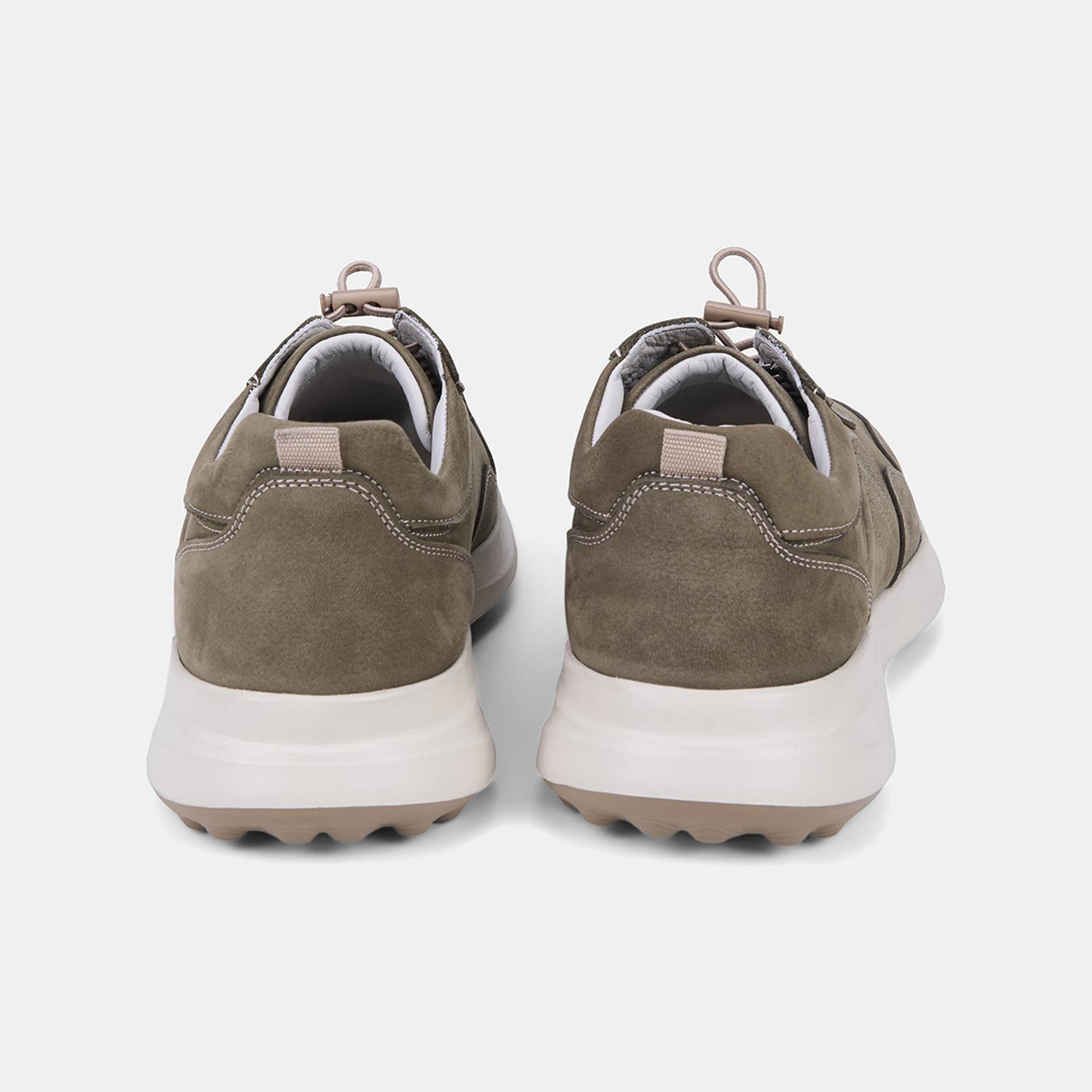 Erkek Haki DesaComfort Bağcıklı Deri Sneaker
