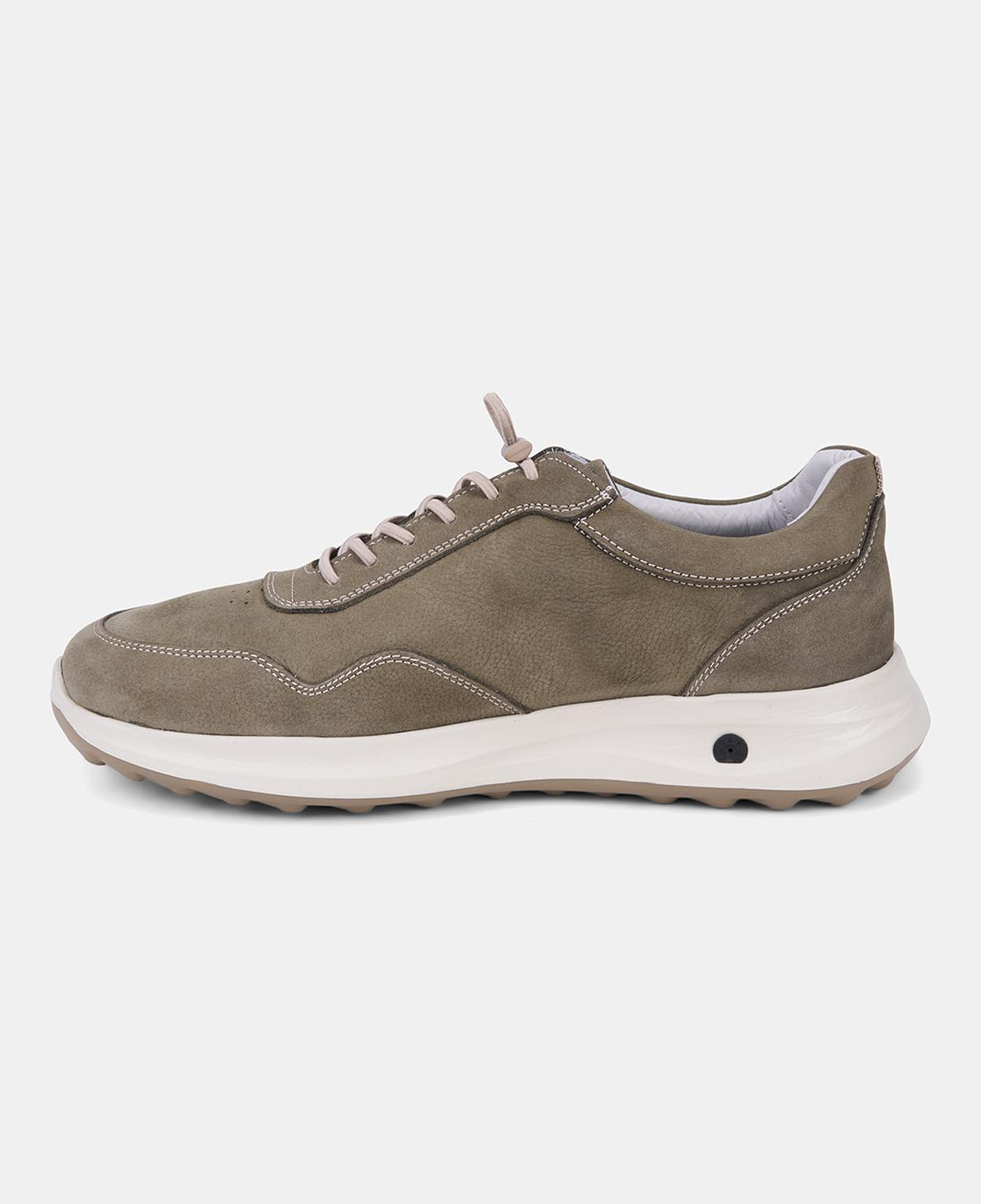 Erkek Haki DesaComfort Bağcıklı Deri Sneaker