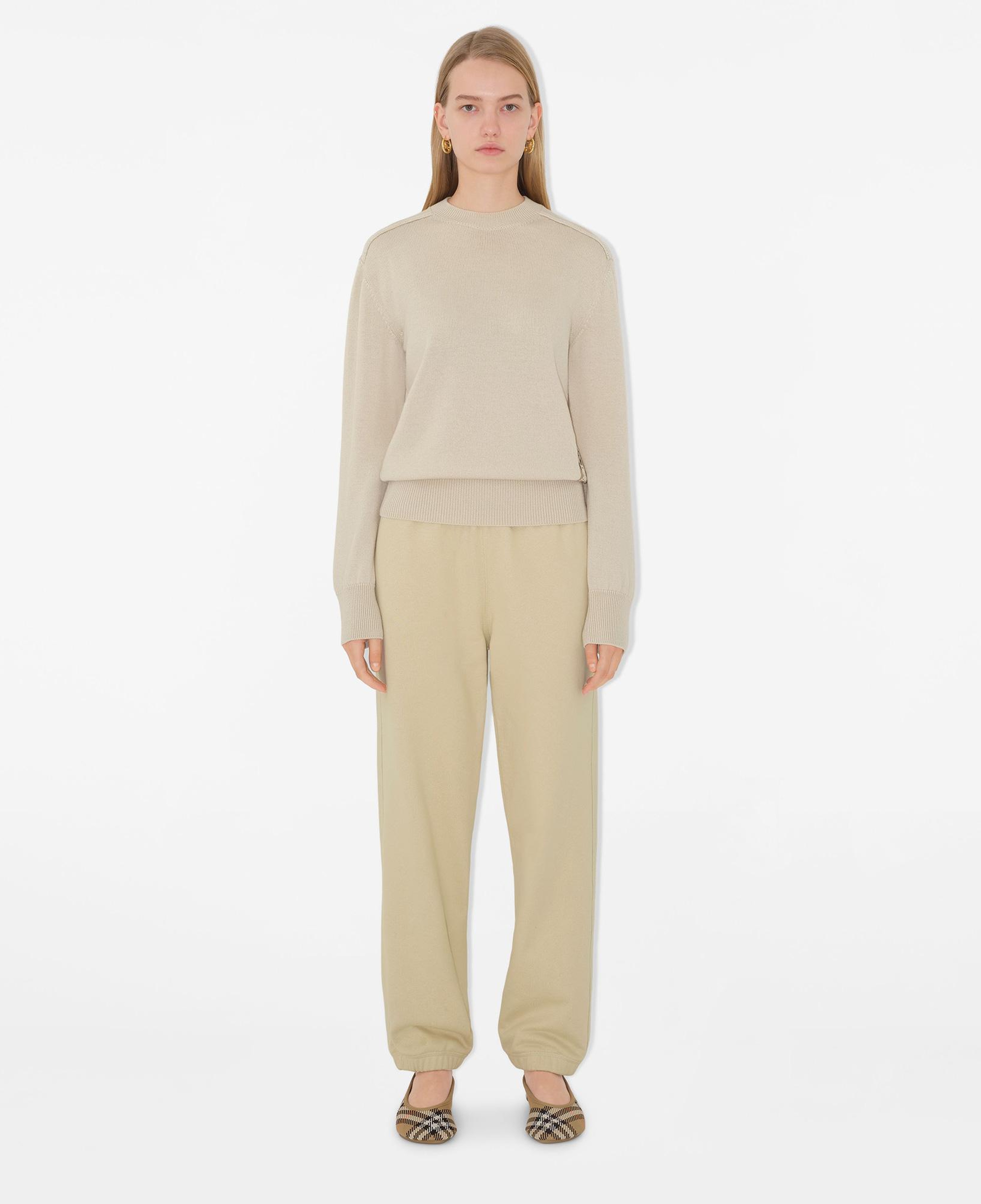 Burberry For Label Cotton Jogging Kadın Krem Eşofman Altı