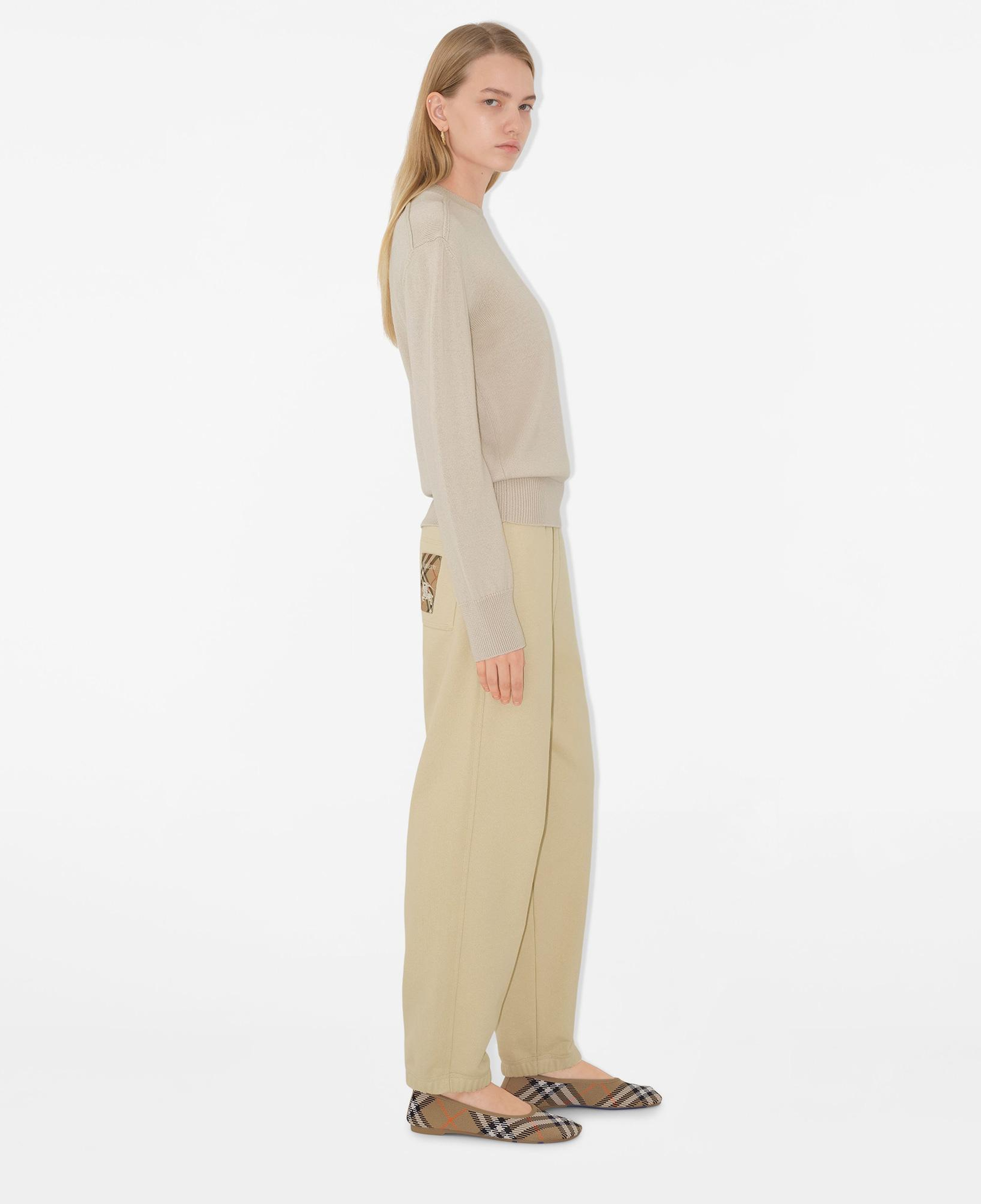 Burberry For Label Cotton Jogging Kadın Krem Eşofman Altı