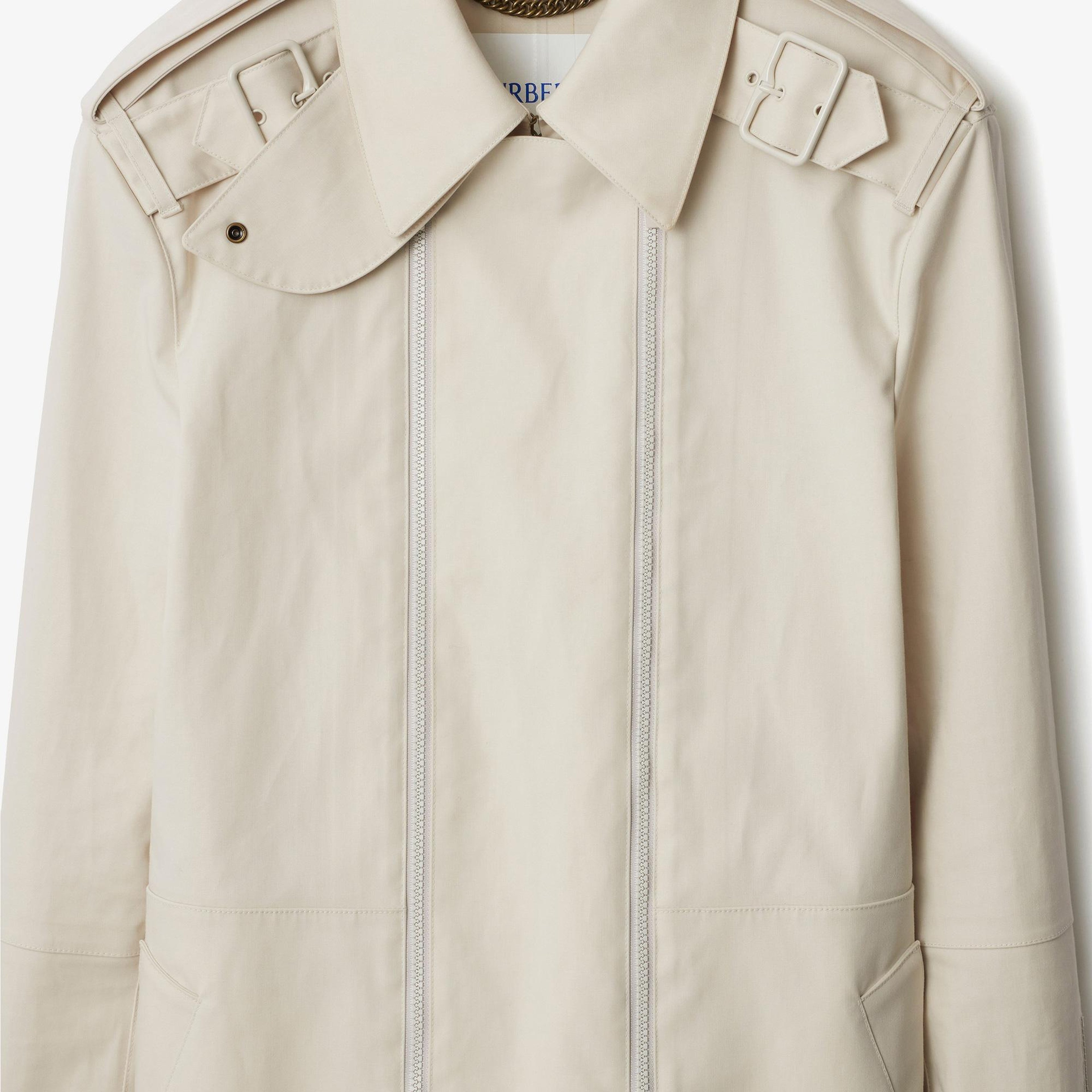 Burberry Tec Bonded Cotton Erkek Beyaz Trençkot