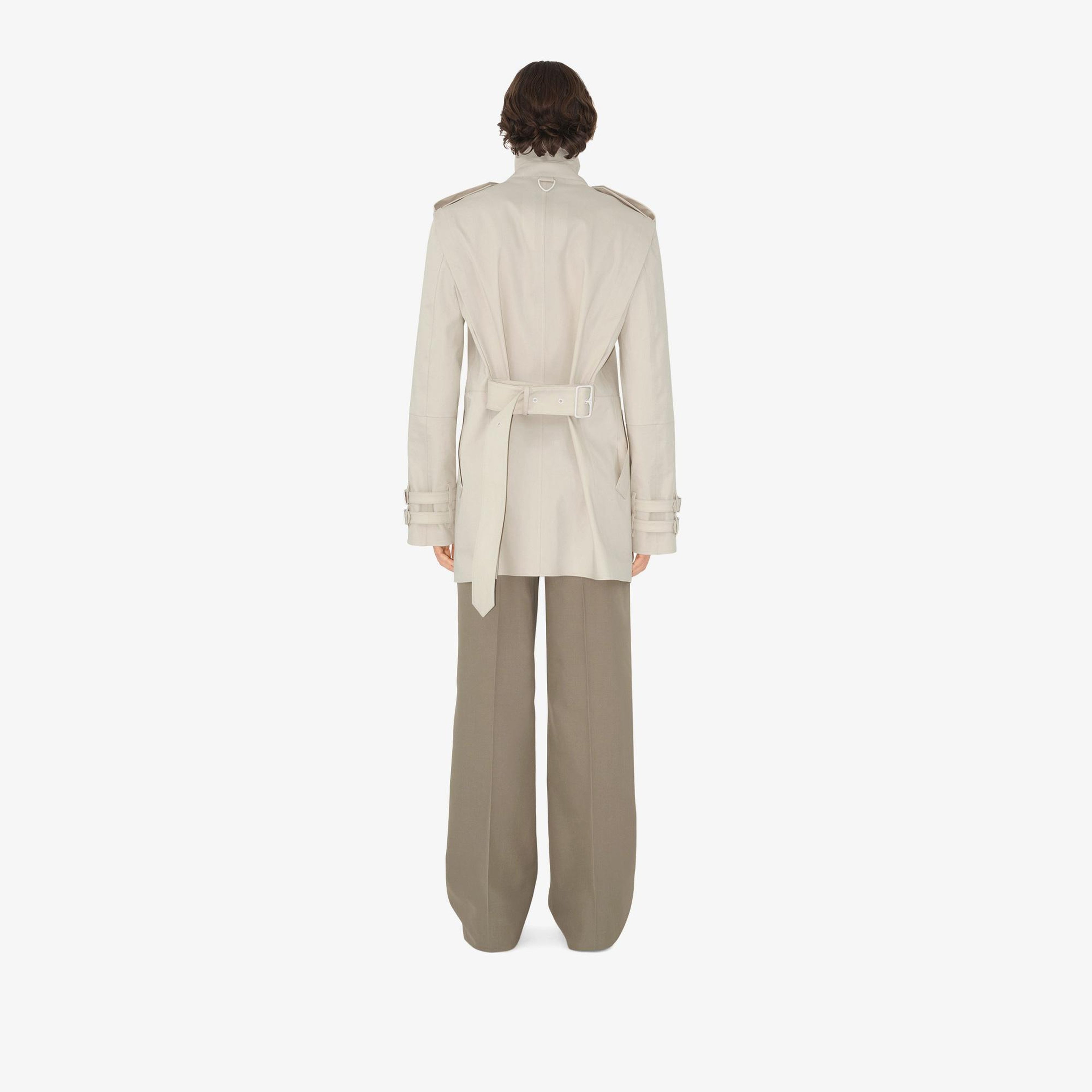 Burberry Tec Bonded Cotton Erkek Beyaz Trençkot