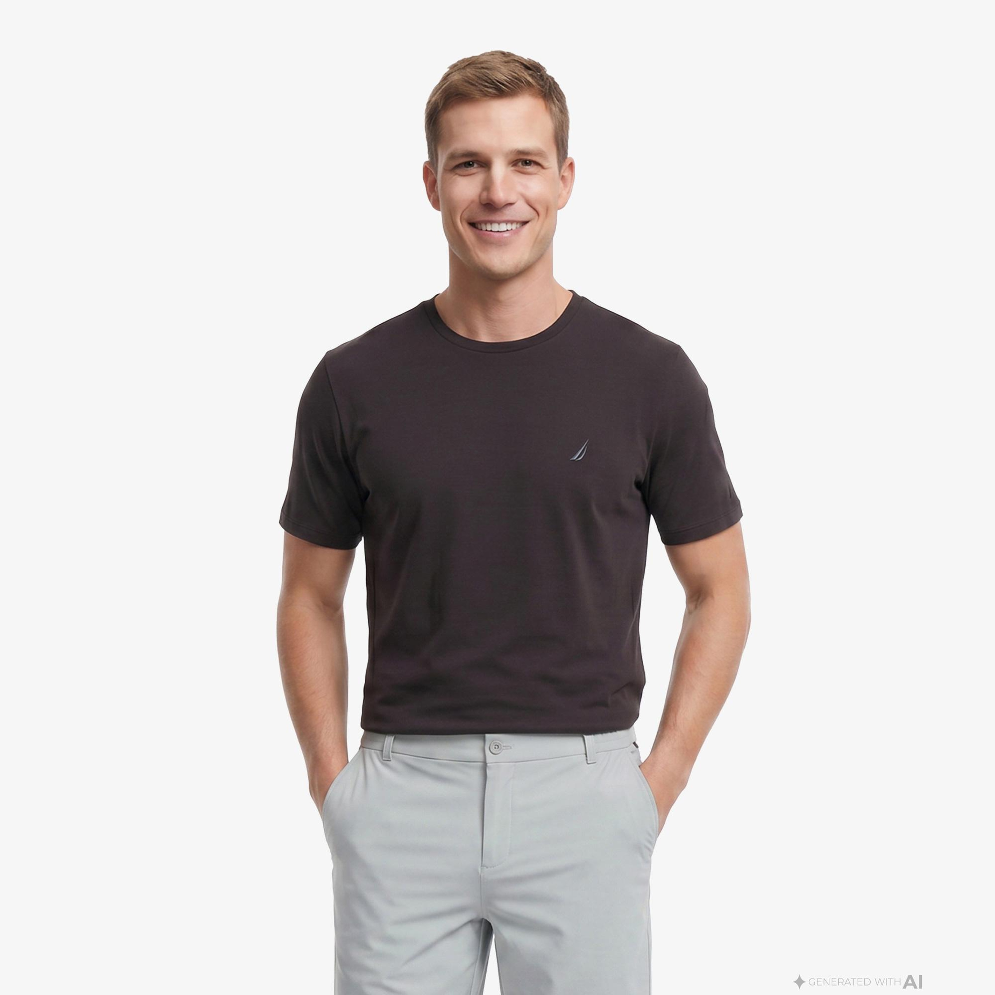 Nautica Erkek Kahverengi Regular Fit T-Shirt