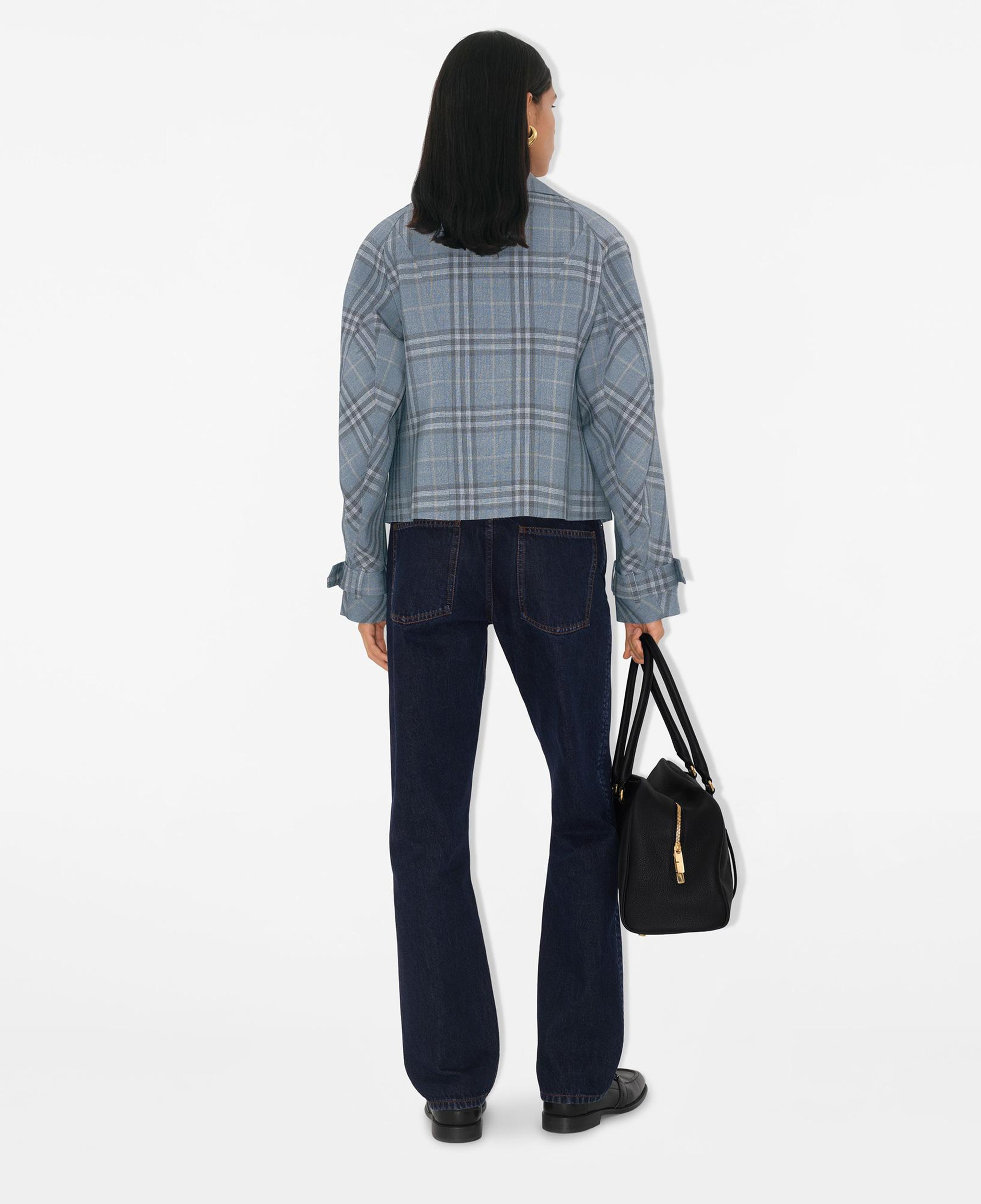 Burberry Cas Silk Blend Kadın Mavi Trençkot