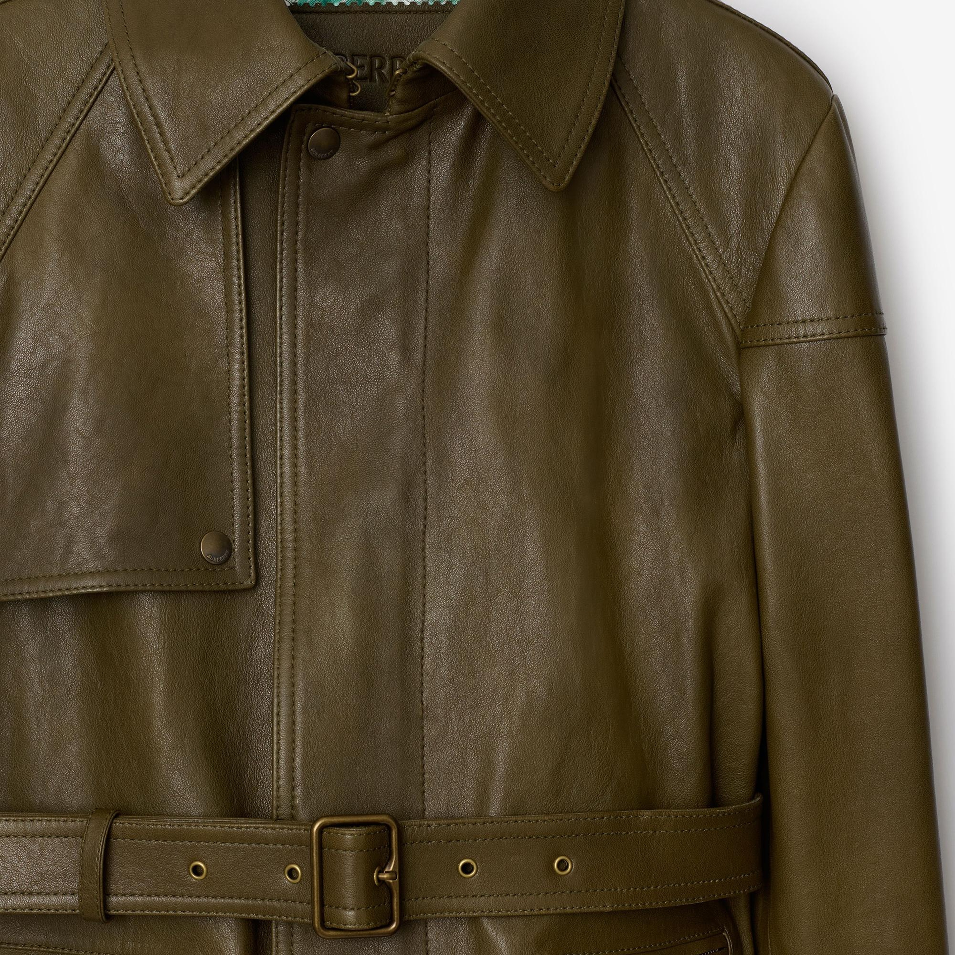 Burberry Mor Ed Leather Kadın Yeşil Mont