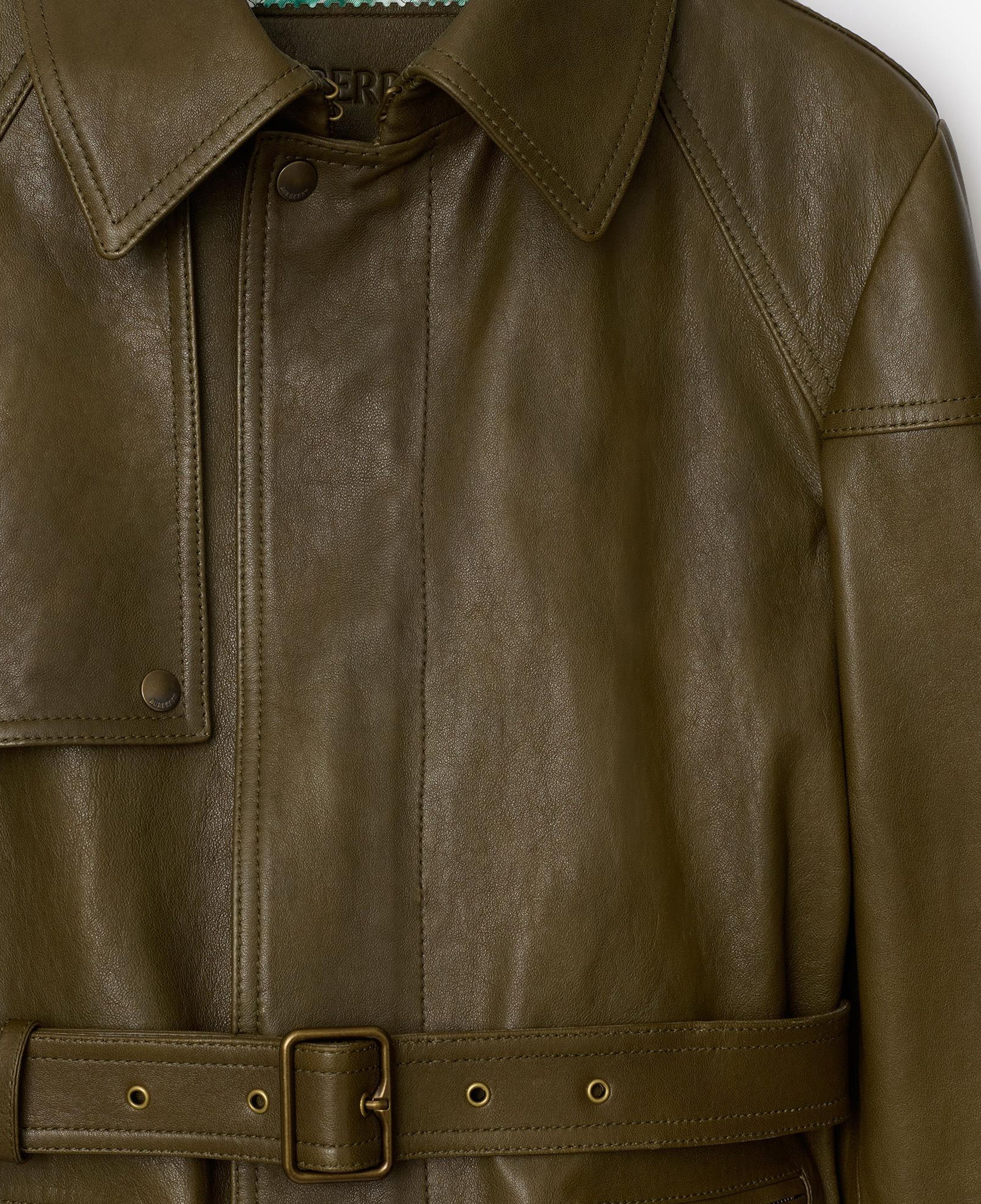 Burberry Mor Ed Leather Kadın Yeşil Mont