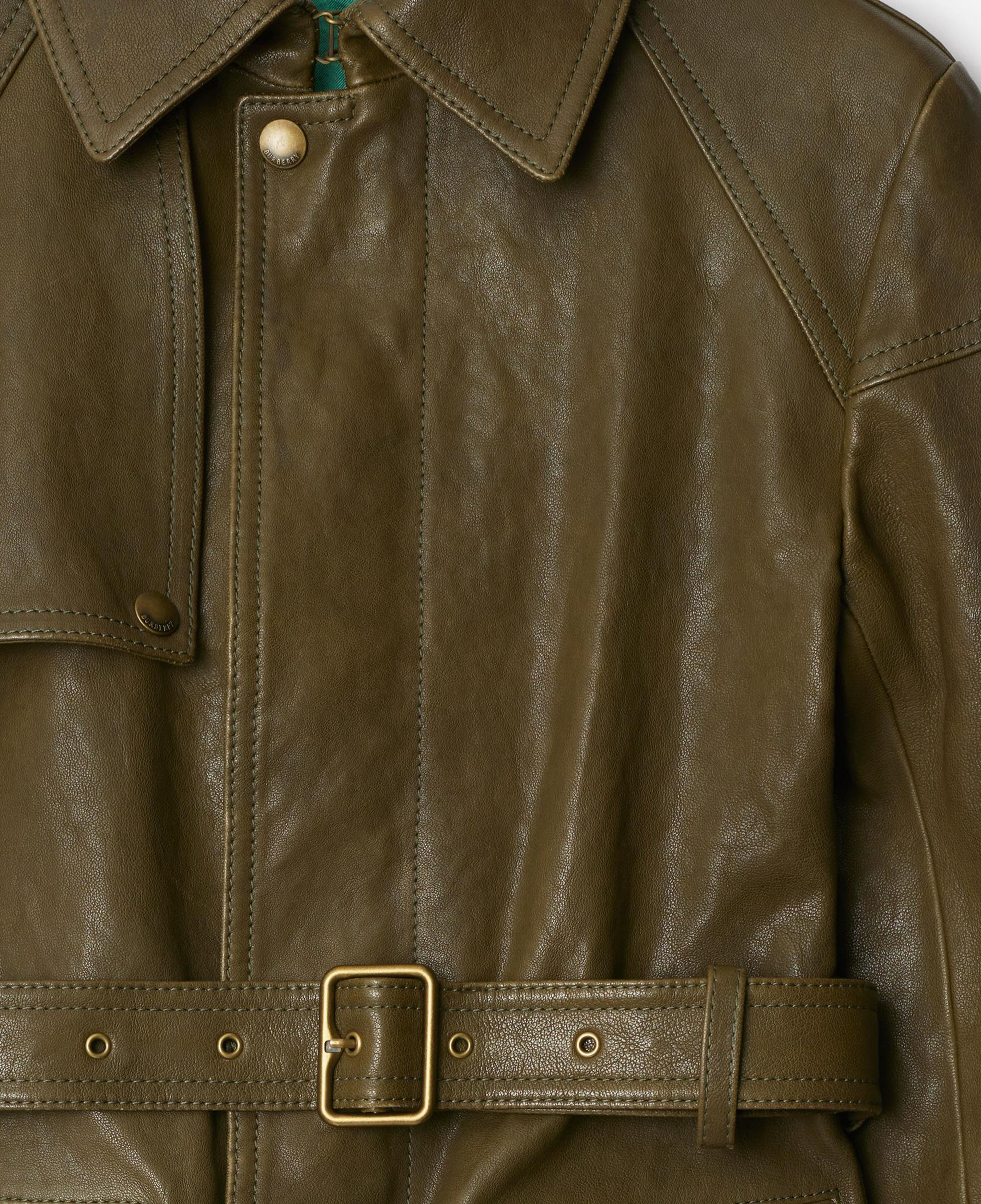 Burberry Mor Ed Leather Kadın Yeşil Mont