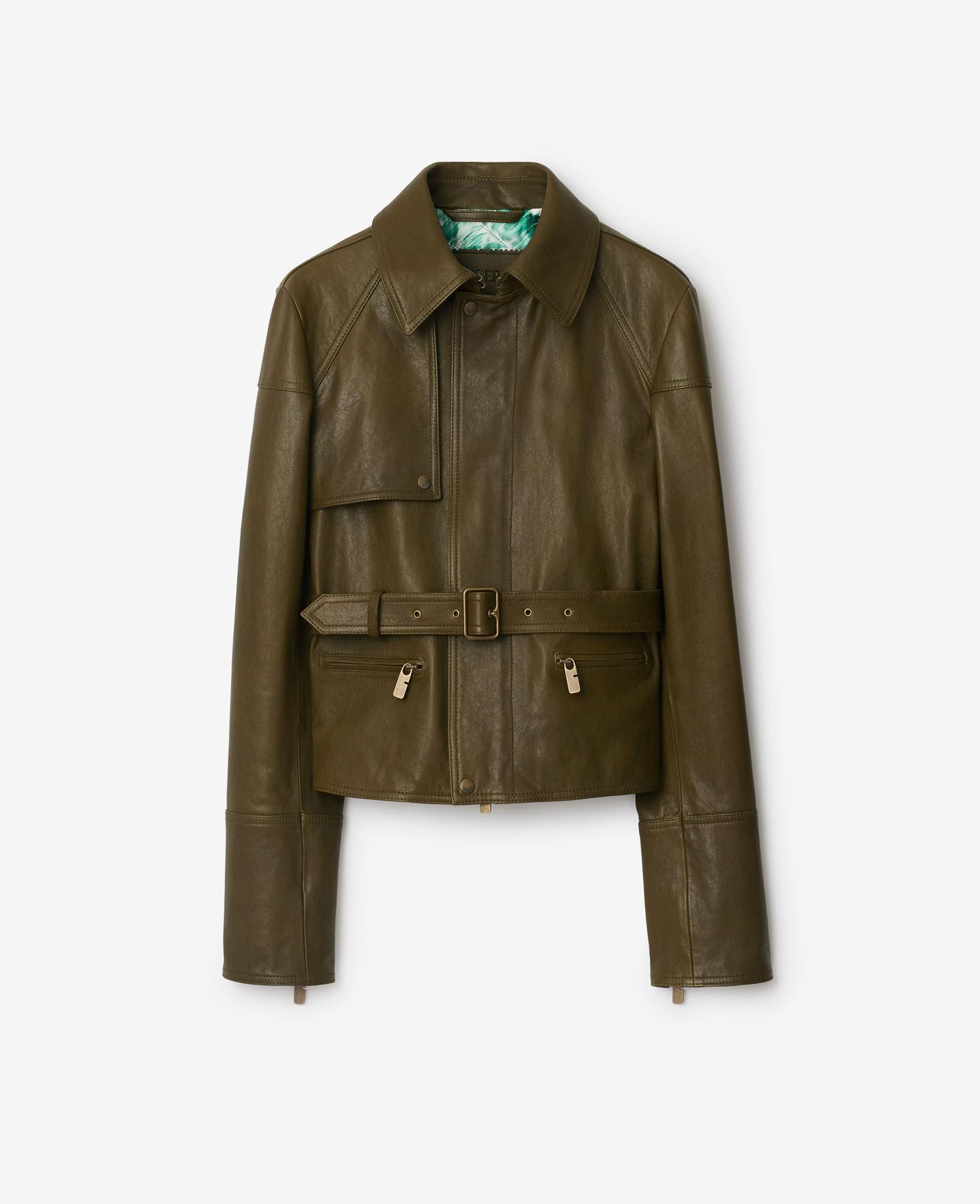 Burberry Mor Ed Leather Kadın Yeşil Mont