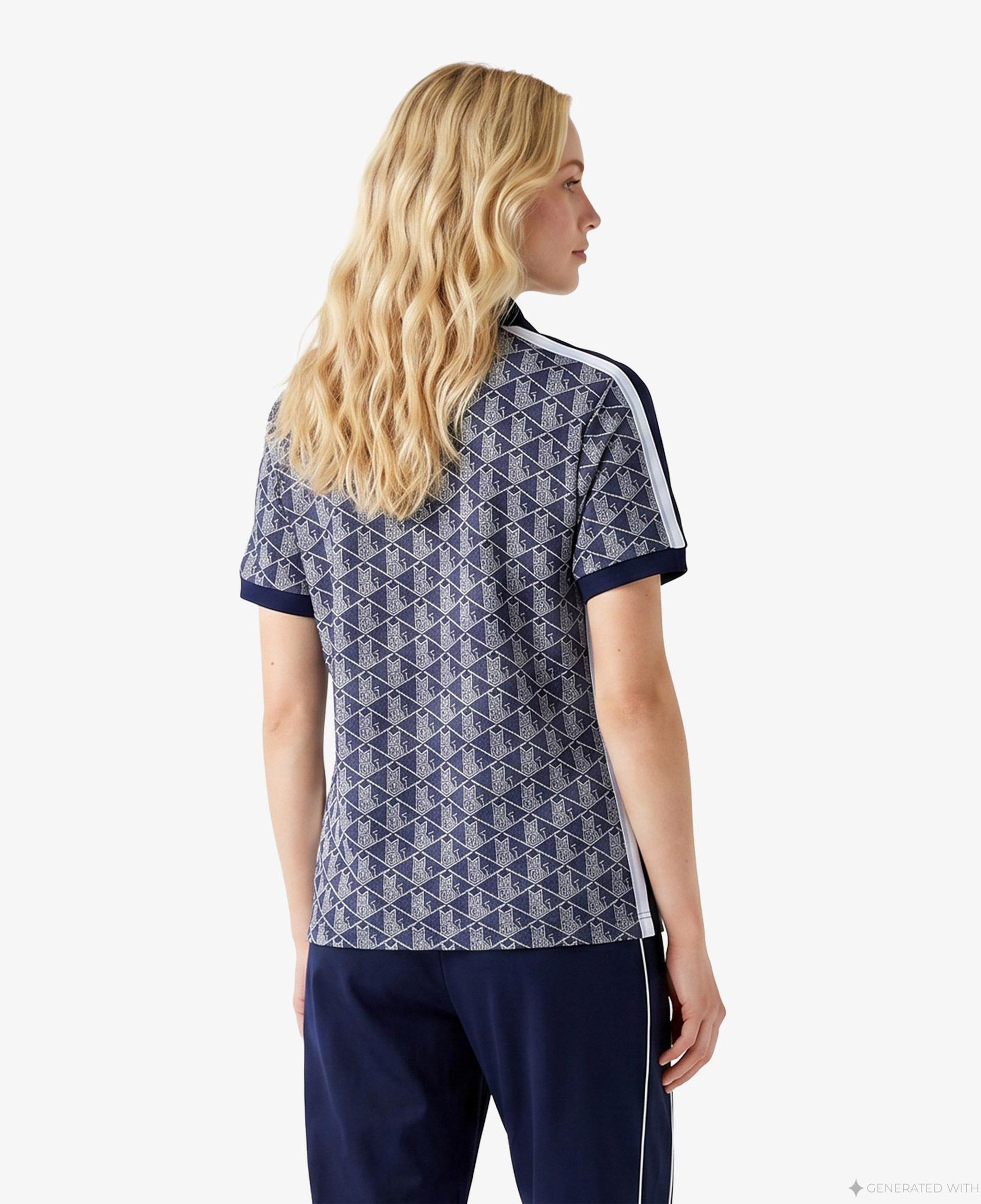 Lacoste Slim Fit Monogram Kadın Siyah Polo