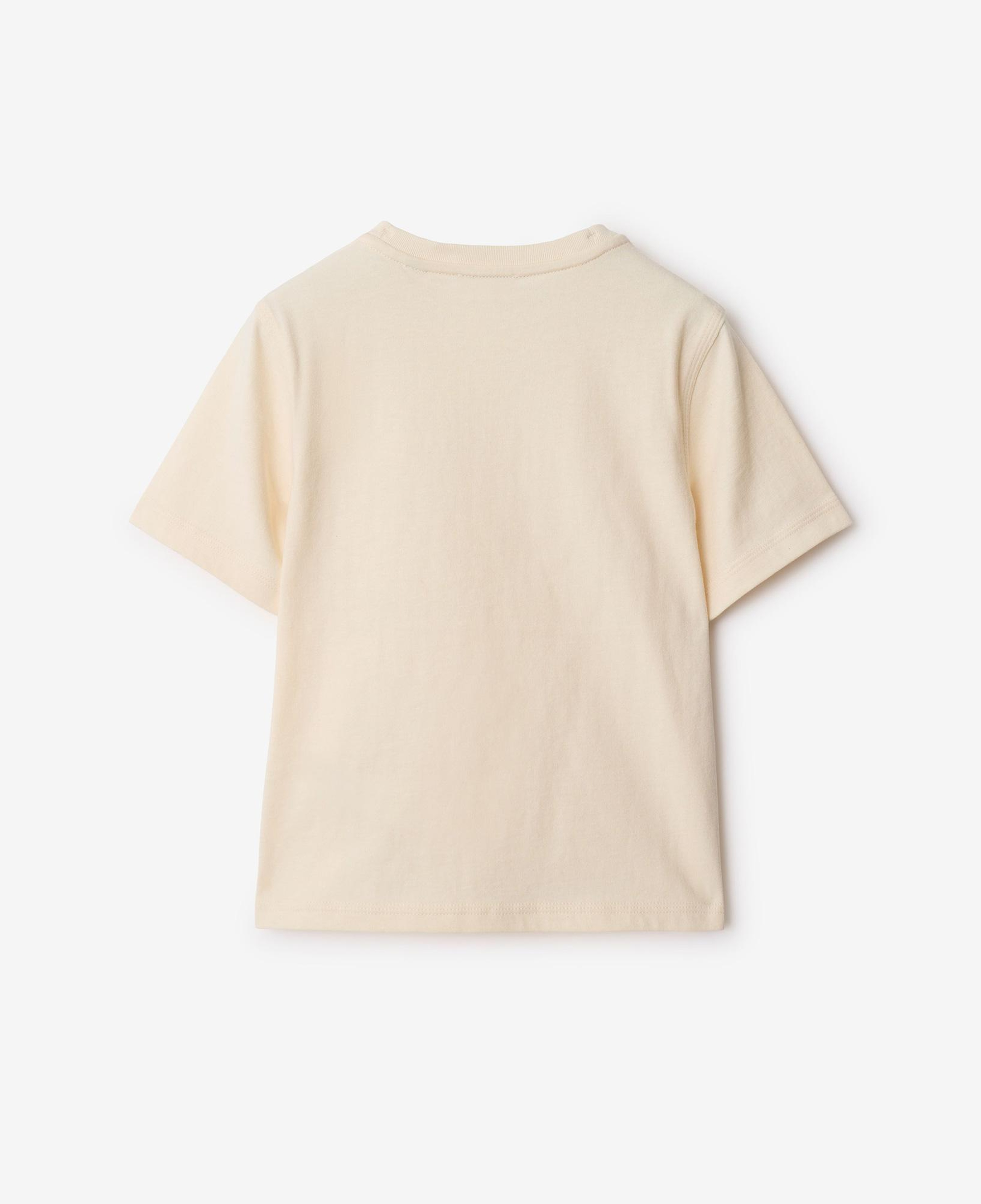 Burberry Cedar Logo Cotton Çocuk Krem T-Shirt