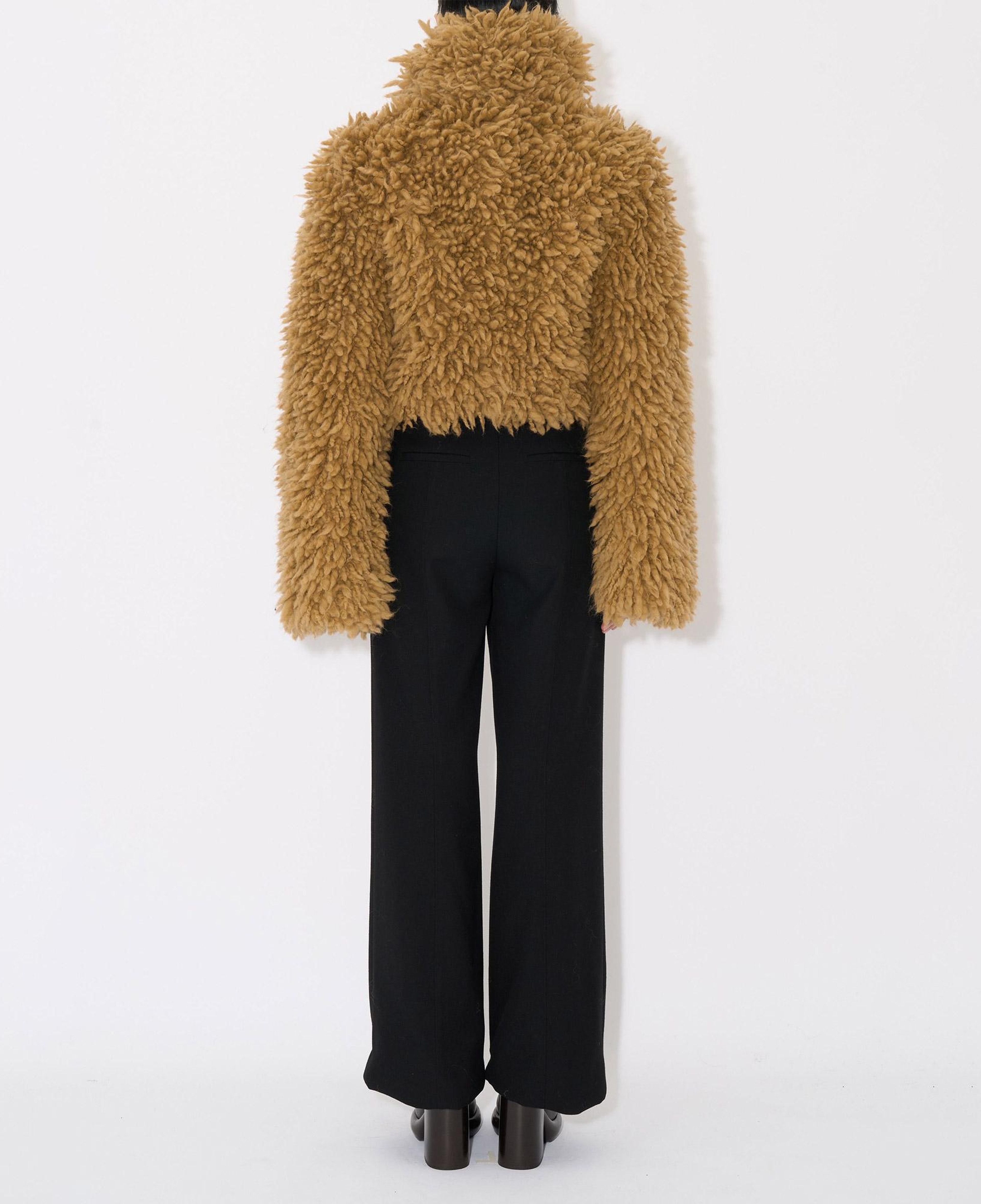 Burberry Giu Cropped Wool Blend Fringe Kadın Bej Mont