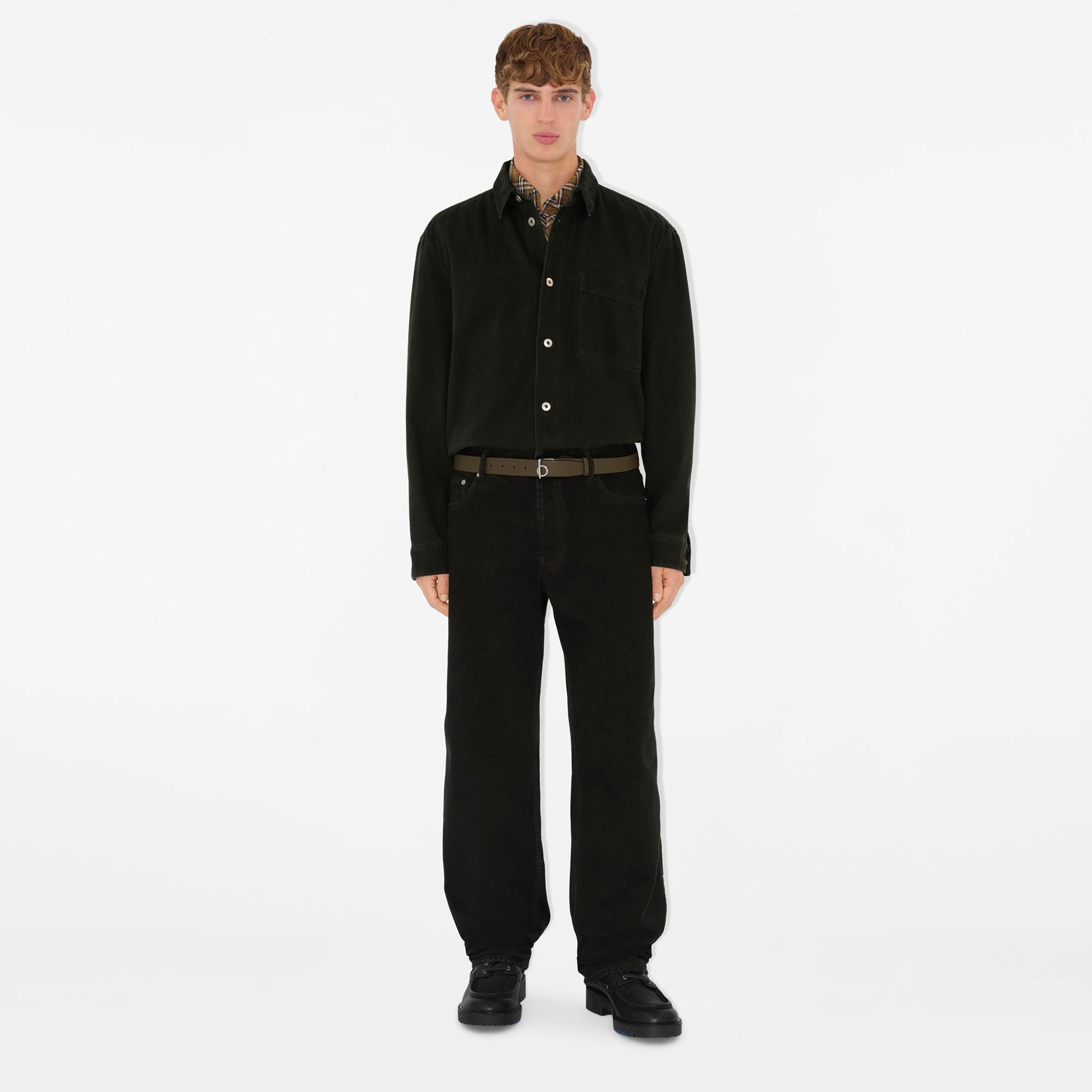 Burberry Pro Relaxed Fit Denim Erkek Siyah Gömlek