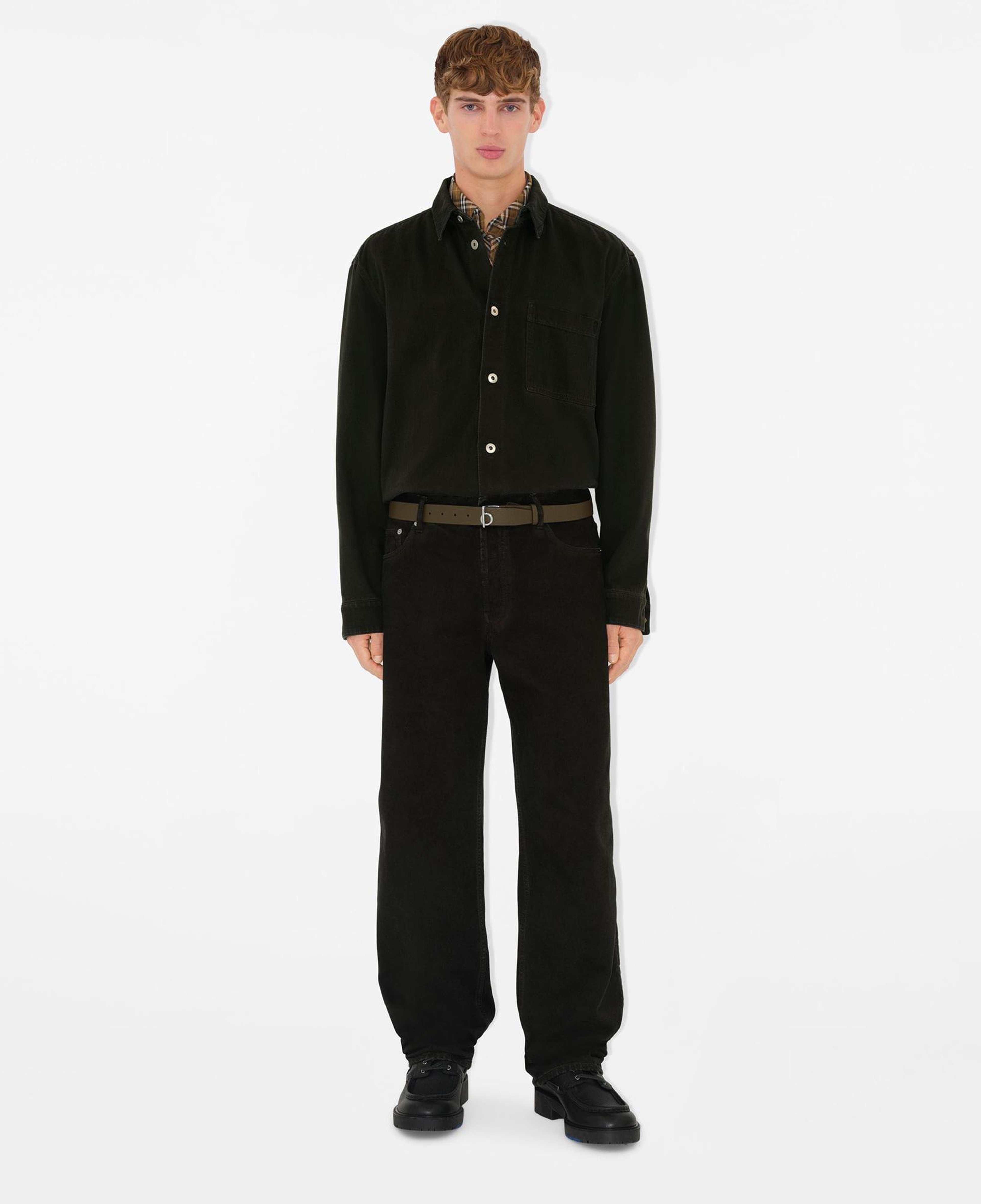 Burberry Pro Relaxed Fit Denim Erkek Siyah Gömlek