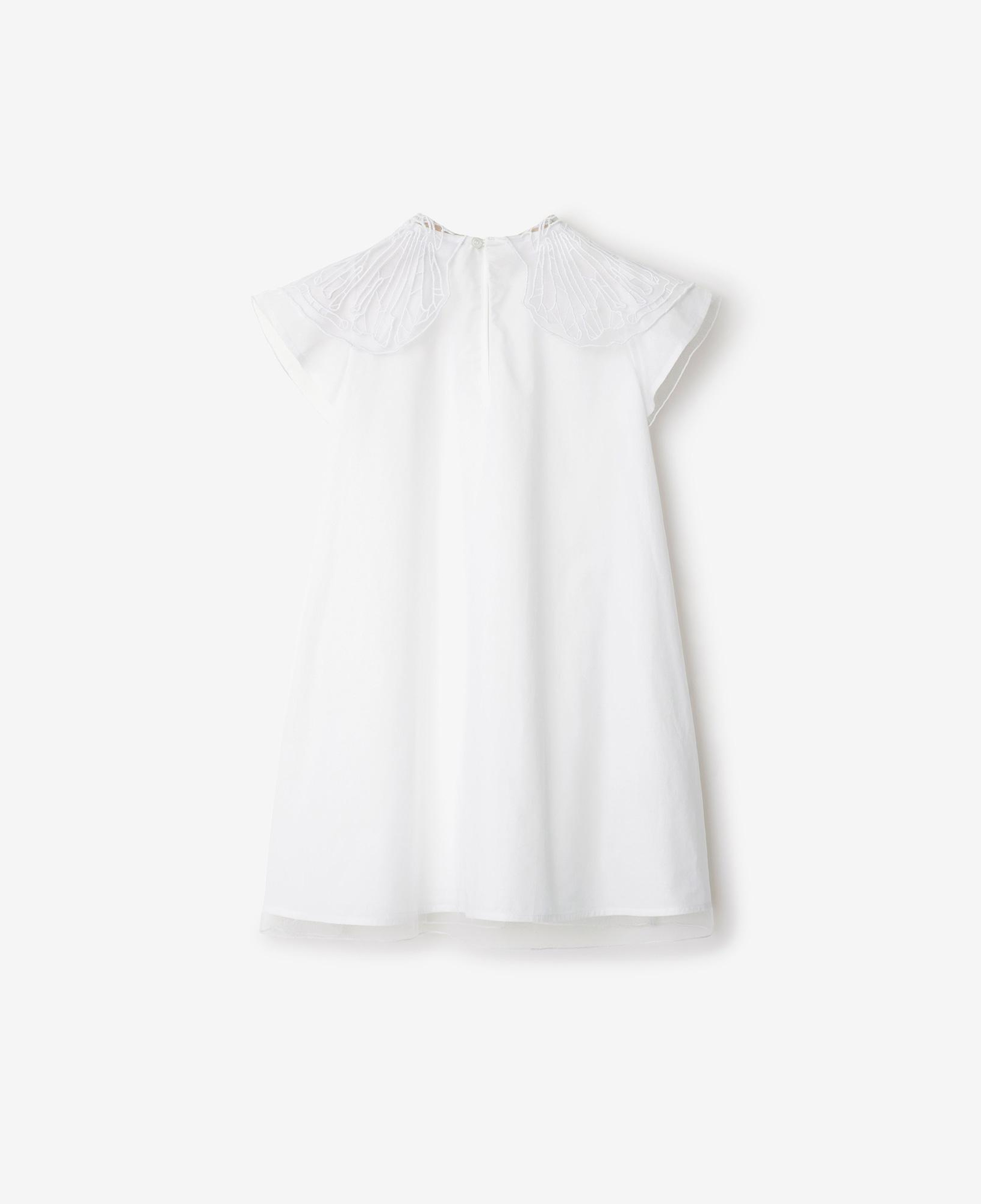 Burberry Shelly Tulle Collar Cotton Çocuk Beyaz Elbise