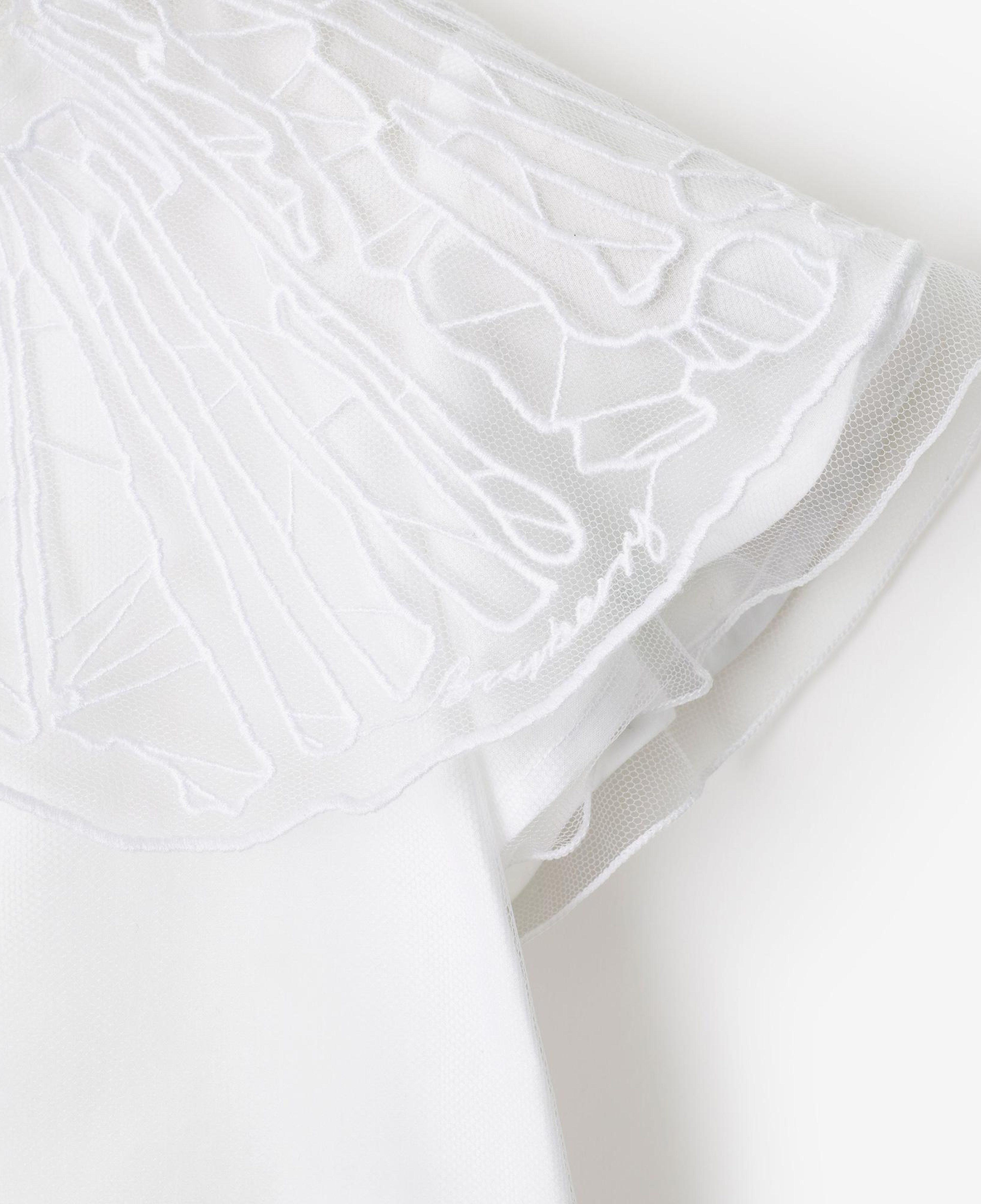 Burberry Shelly Tulle Collar Cotton Çocuk Beyaz Elbise