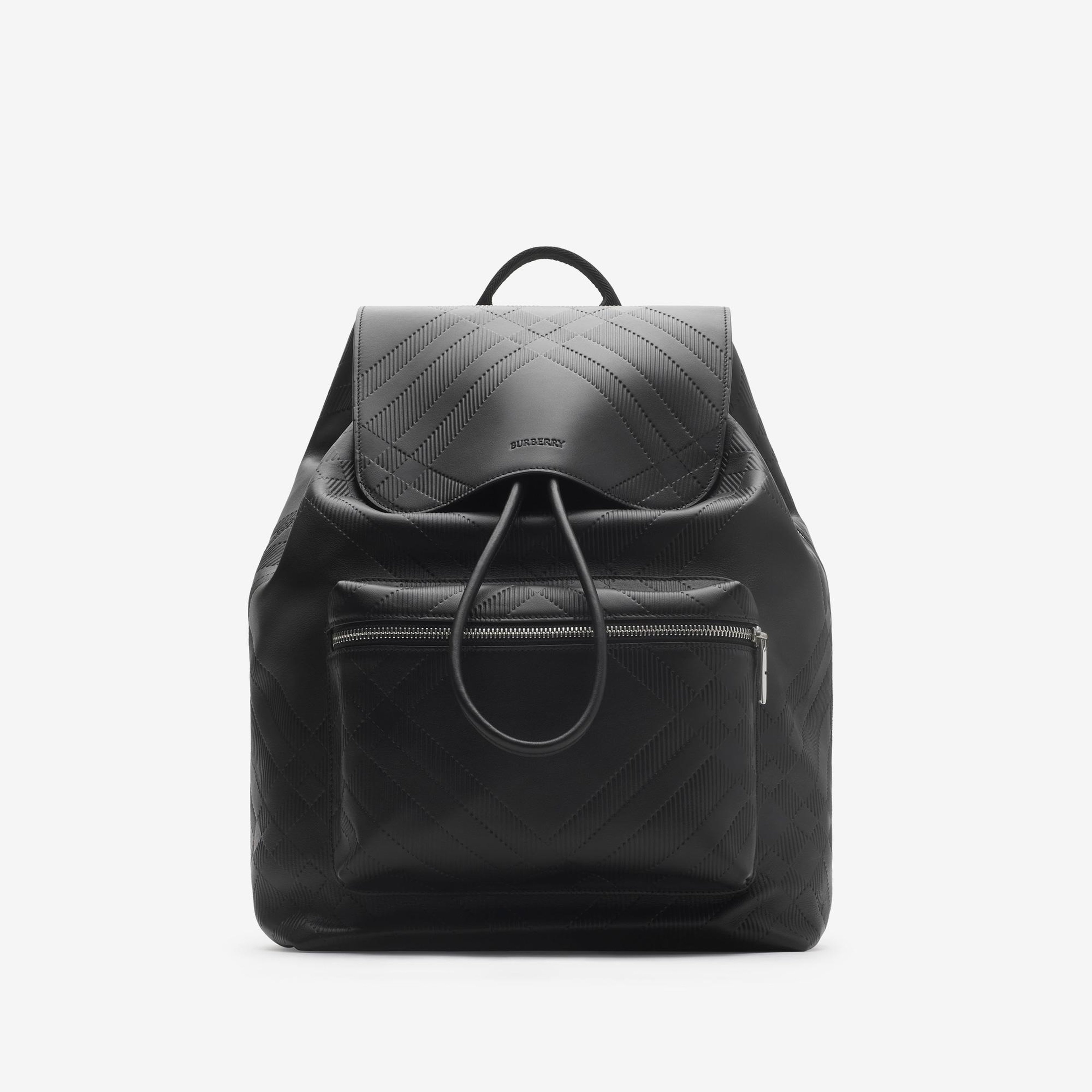 Burberry E5L Embossed Erkek Siyah Sırt Çantası