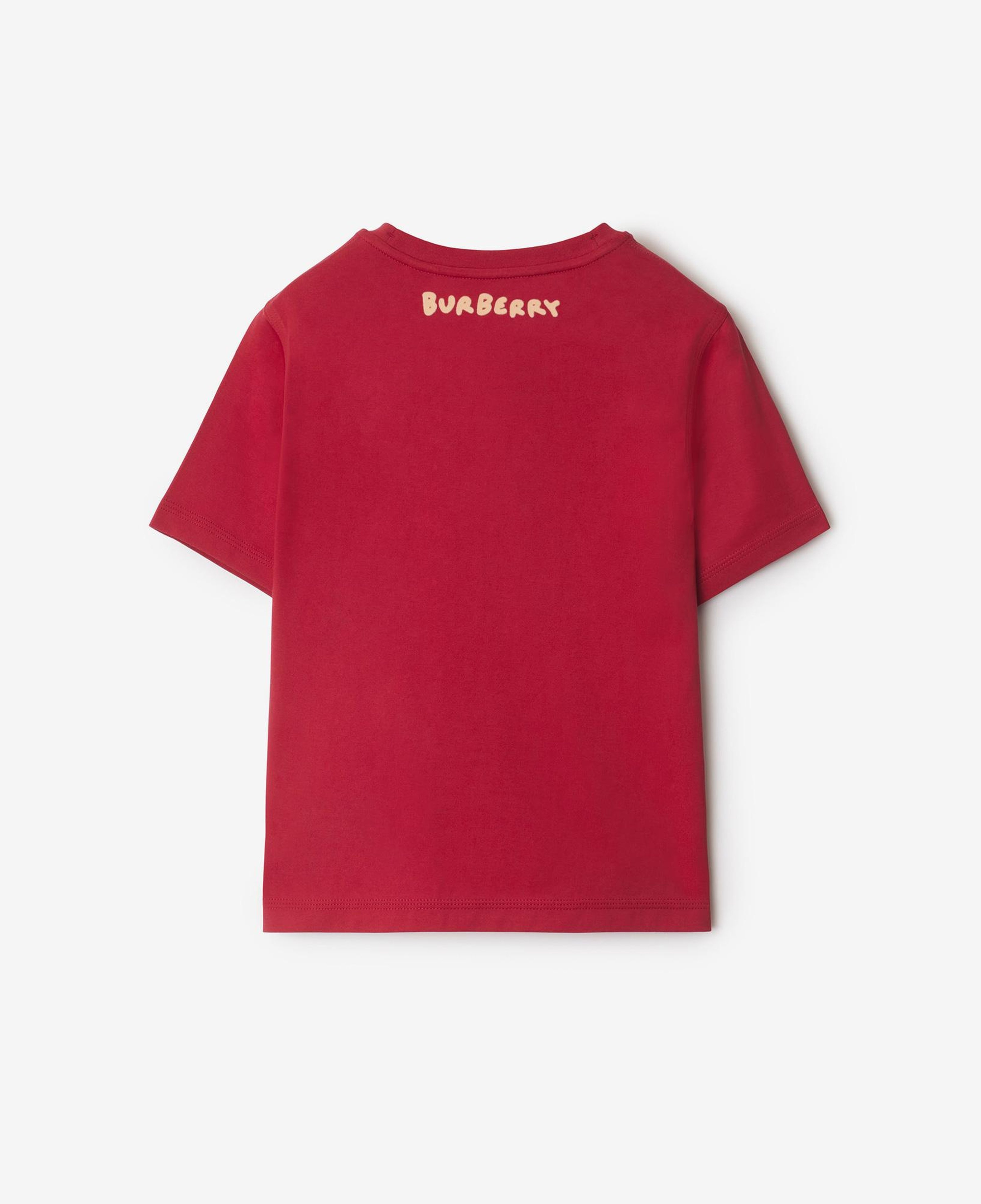 Burberry Cedar Snake Cotton Çocuk Kırmızı T-Shirt