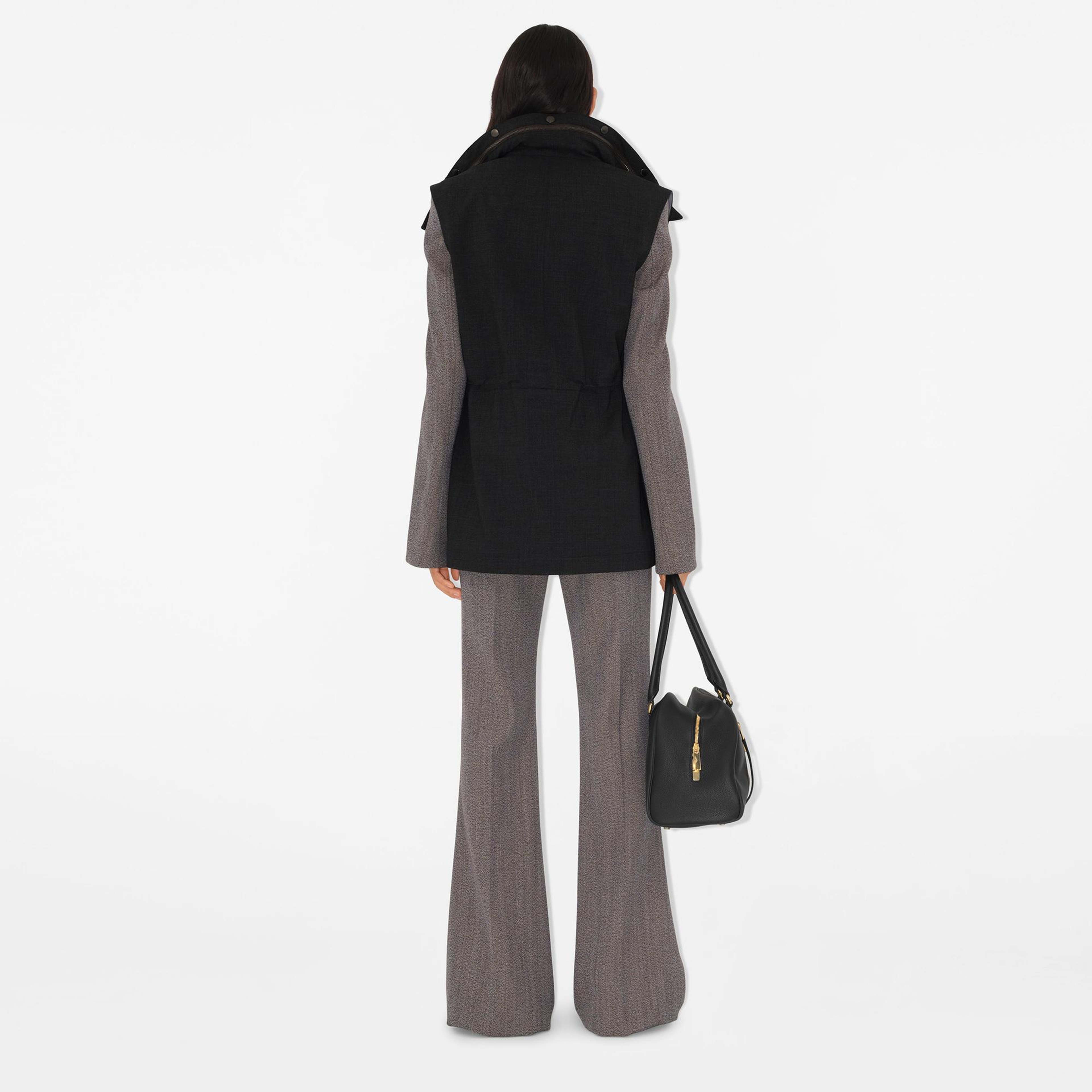 Burberry Tec Bonded Wool Gilet Kadın Gri Yelek