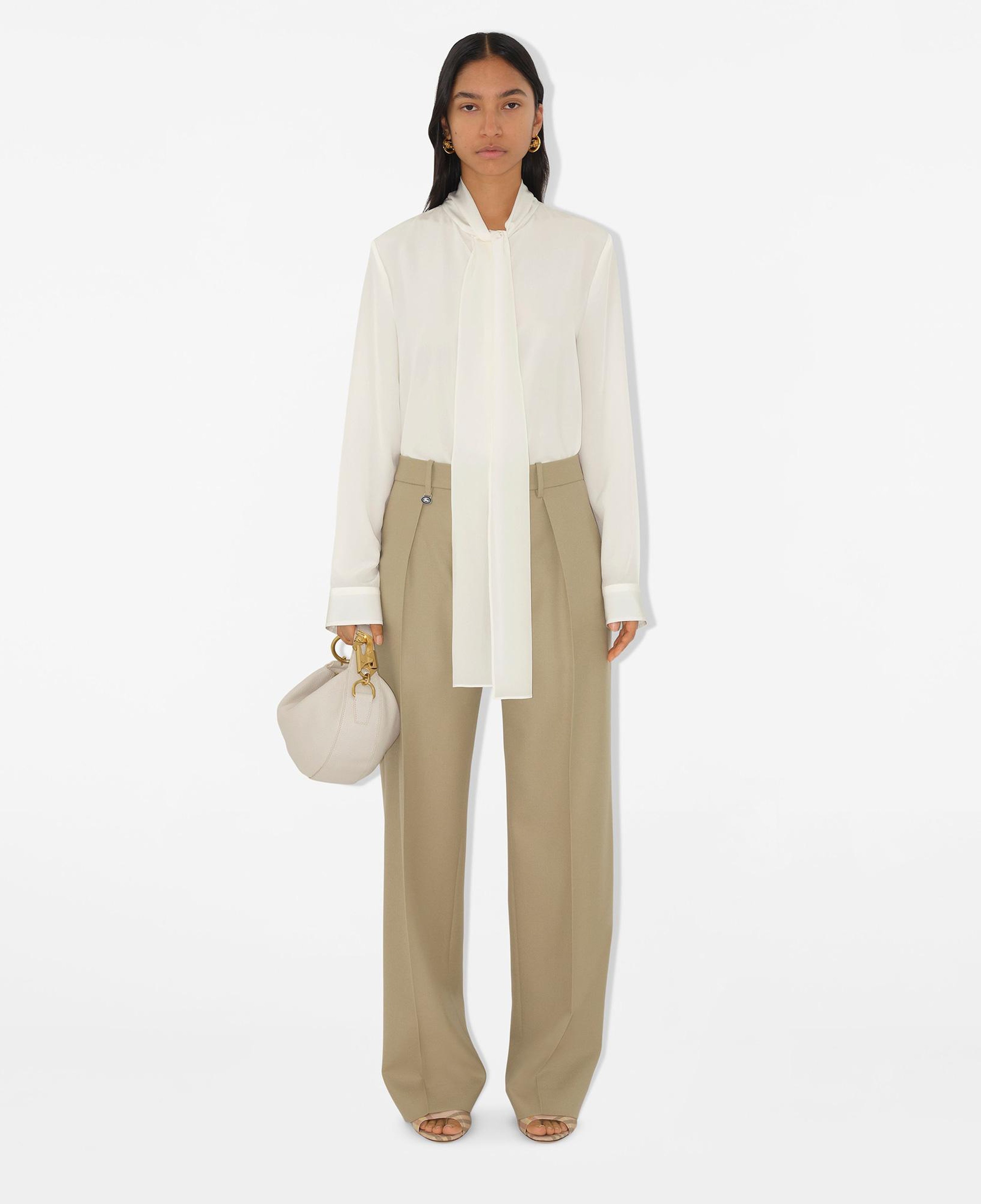 Burberry Ros Silk Blouse Kadın Beyaz Gömlek