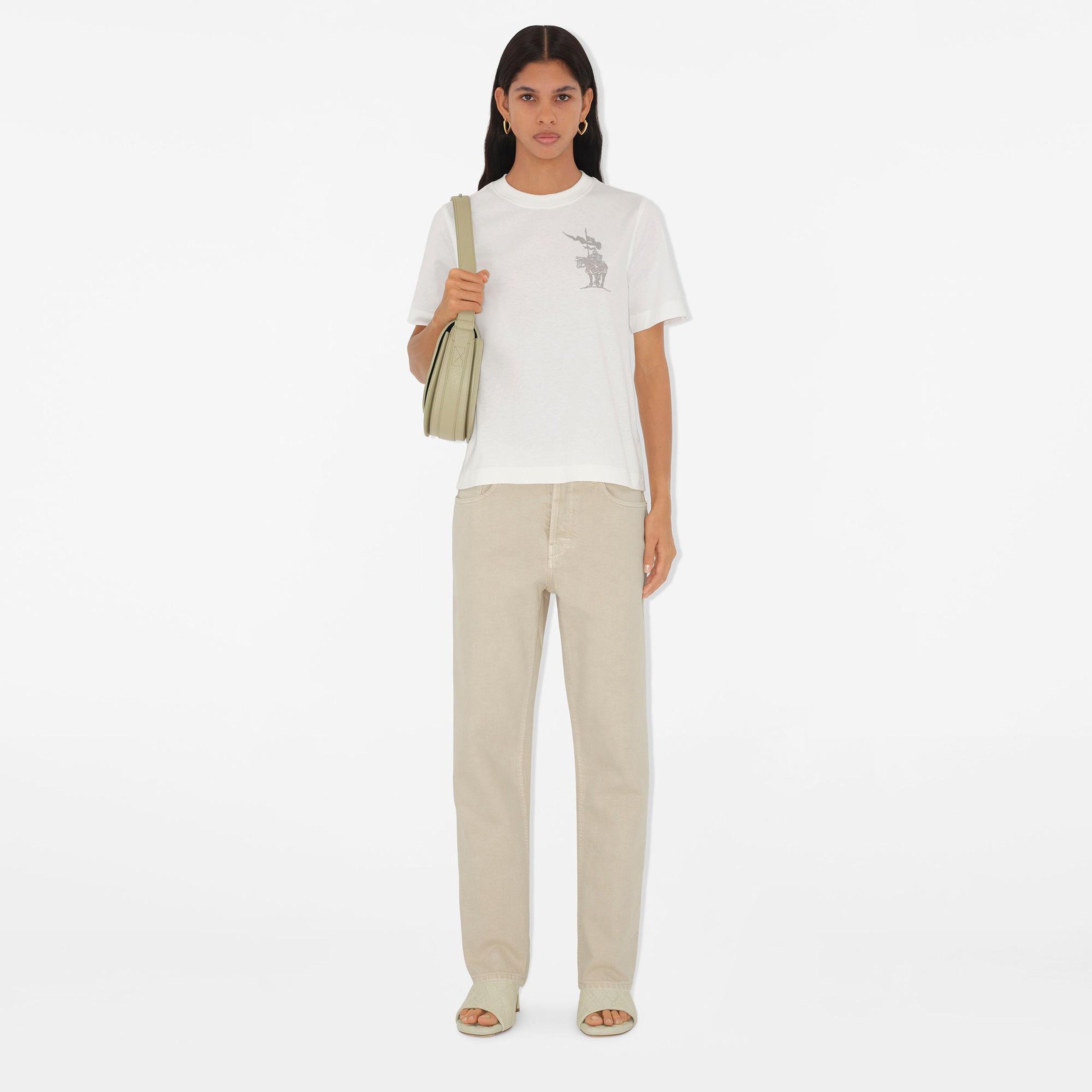 Burberry Sic Cotton Kadın Beyaz T-Shirt