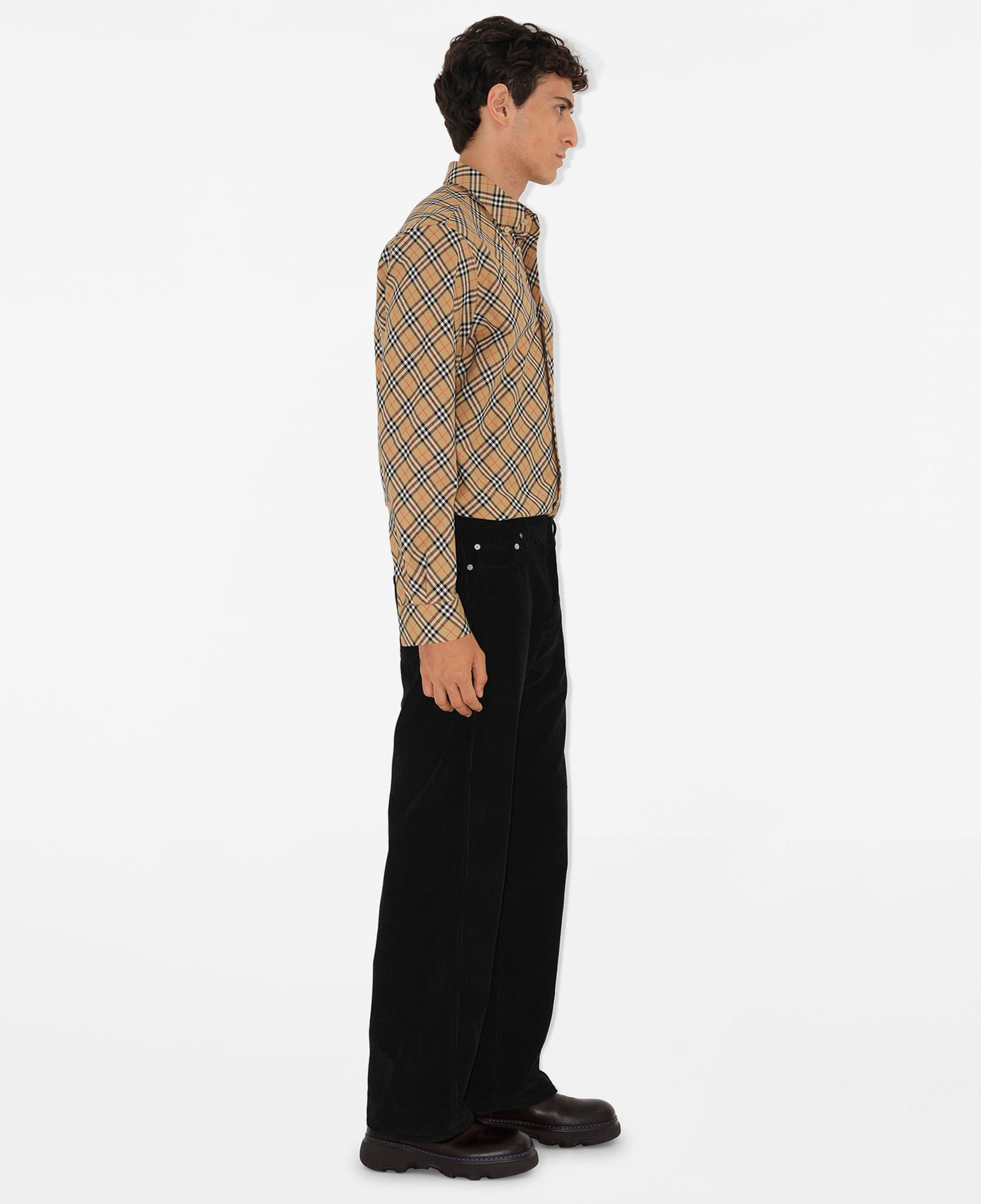 Burberry Check Pamuklu Erkek Bej Gömlek