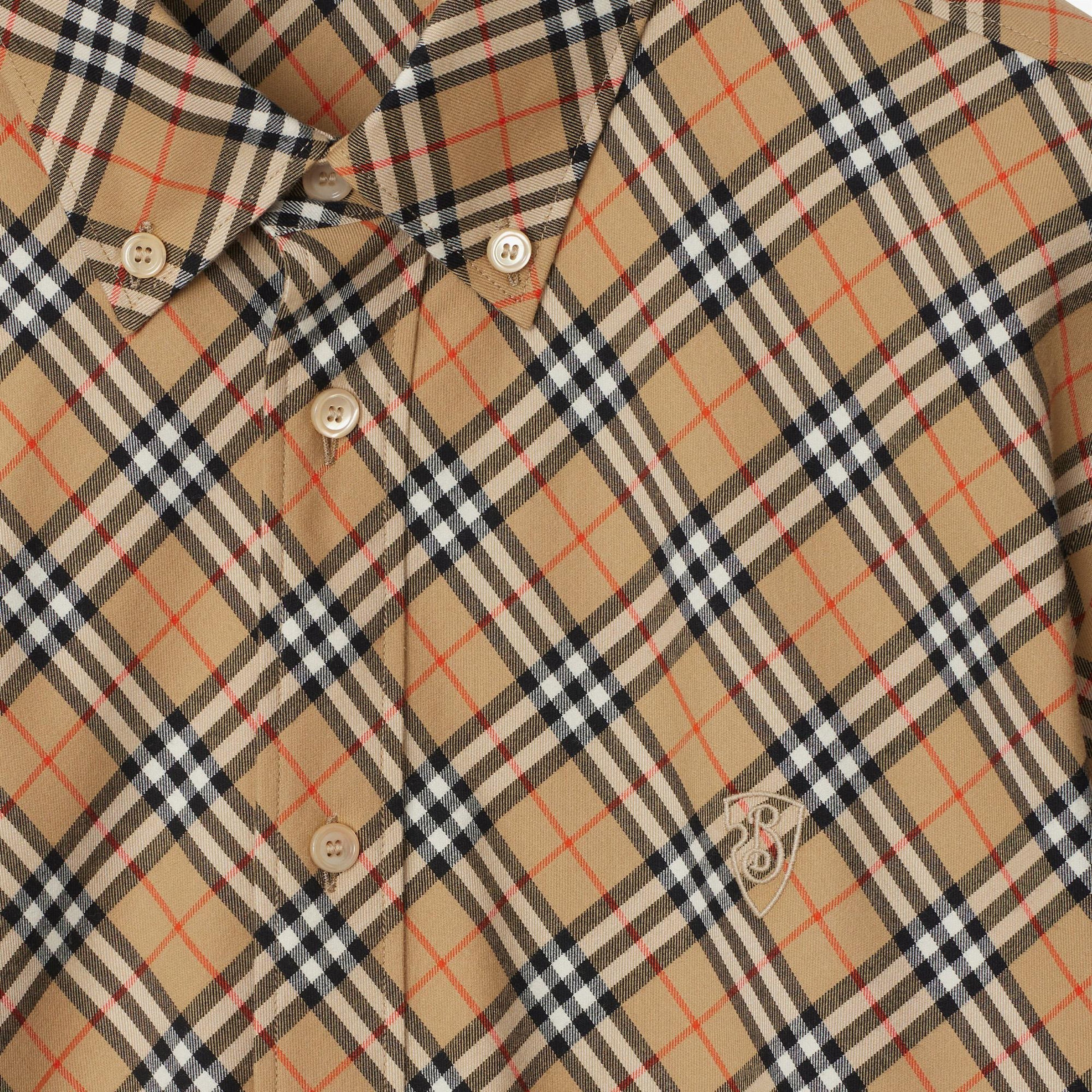 Burberry Check Pamuklu Erkek Bej Gömlek