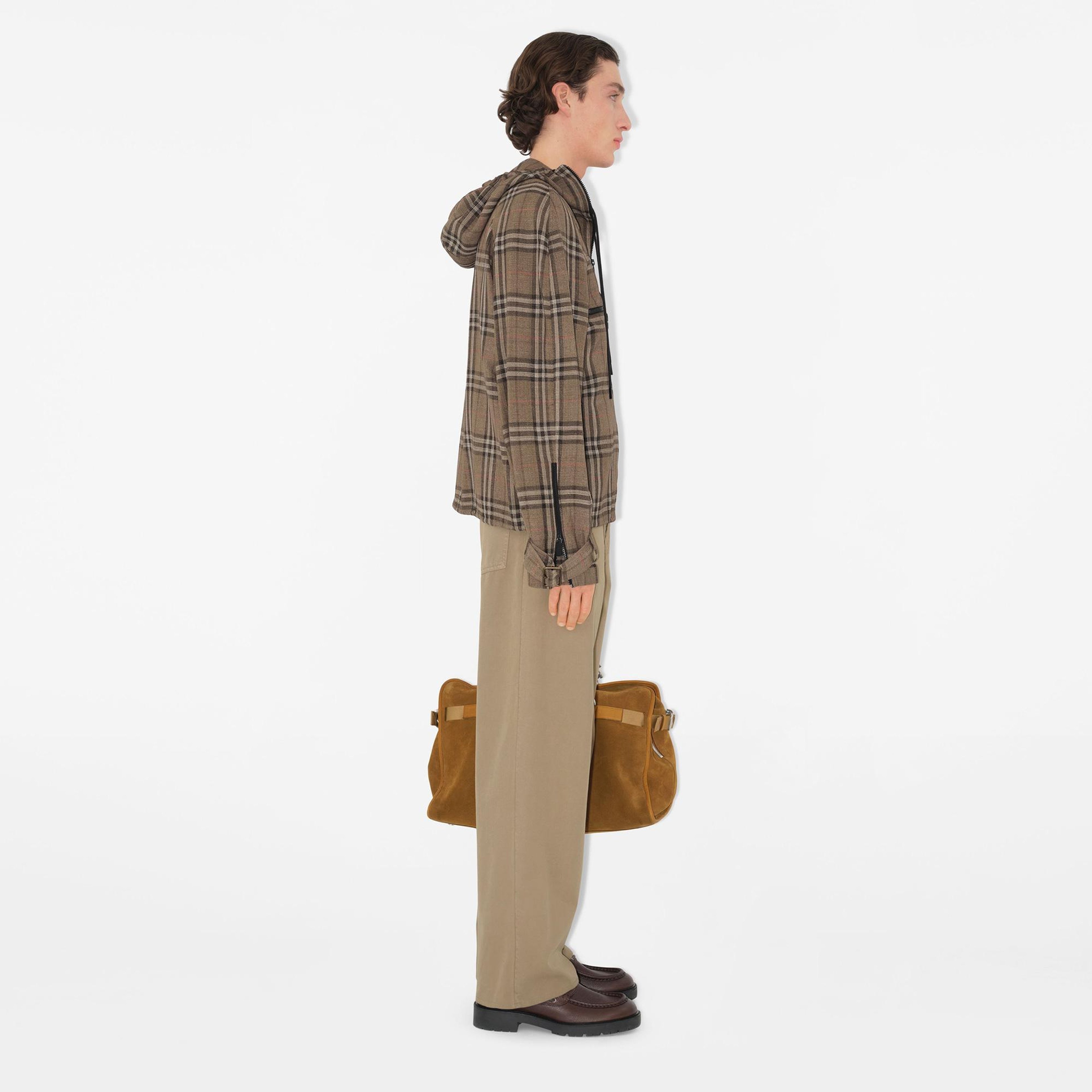 Burberry Giu Silk Blend Half-Zip Erkek Haki Mont
