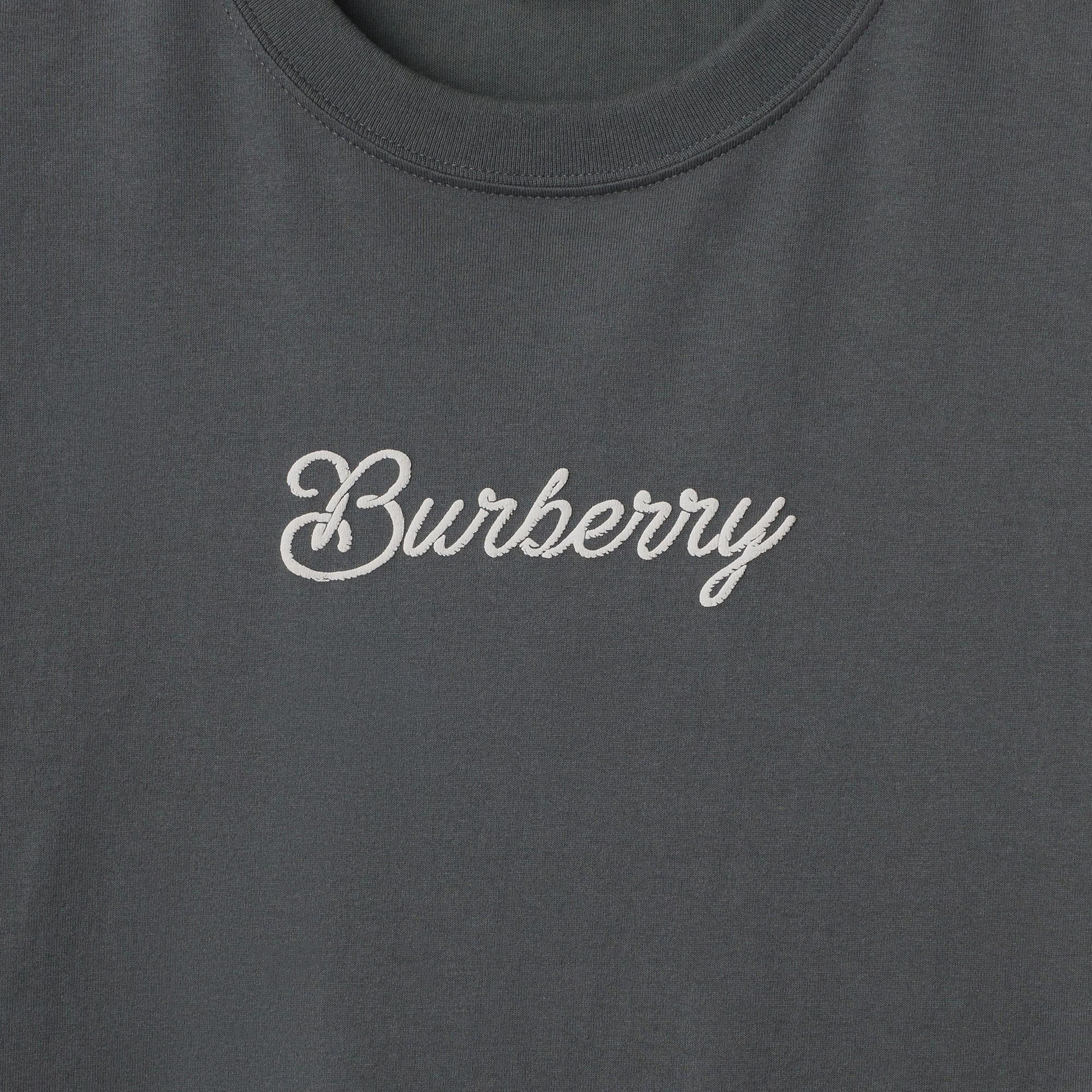 Burberry Sic Surfer Knight Cotton Erkek Gri T-Shirt