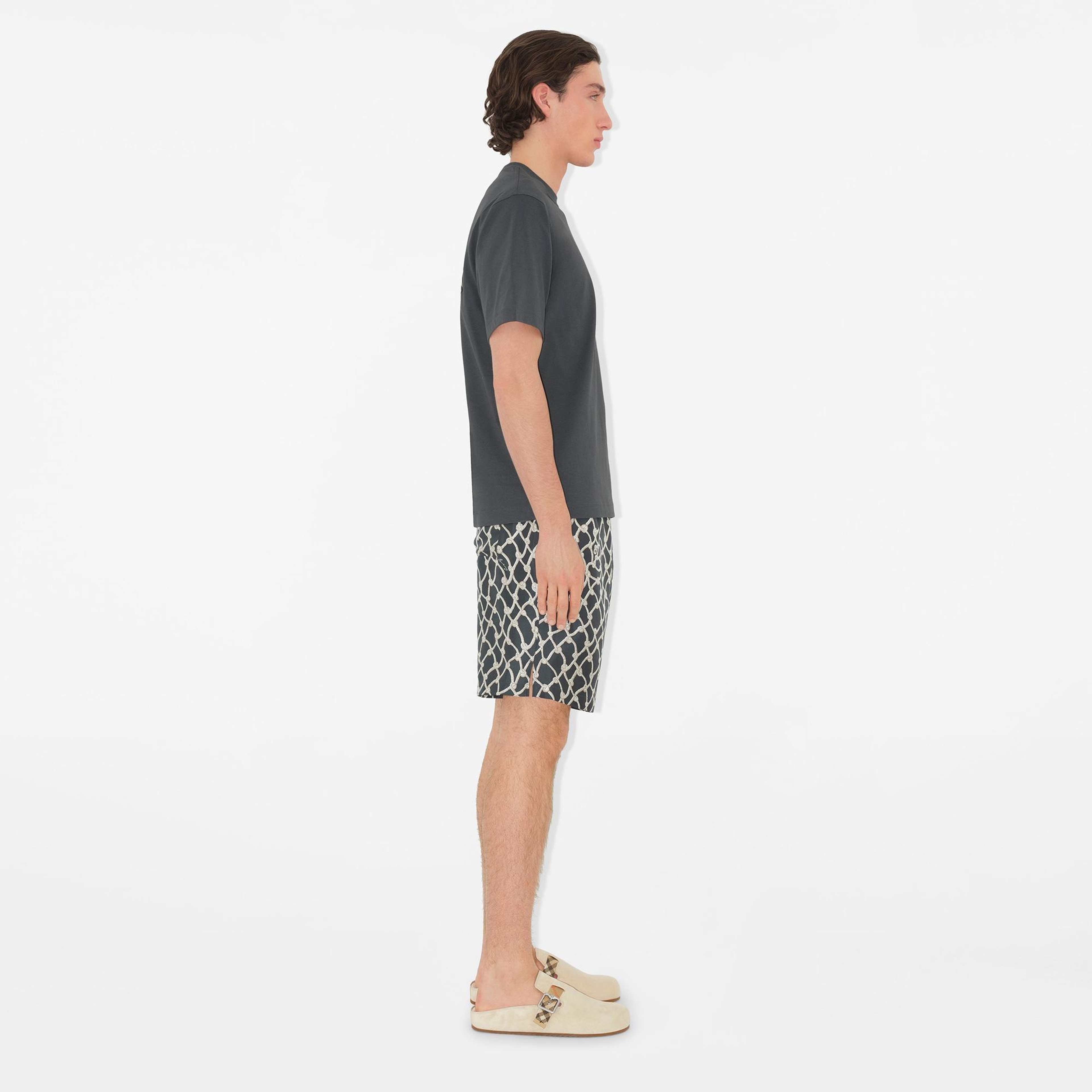 Burberry Sic Surfer Knight Cotton Erkek Gri T-Shirt